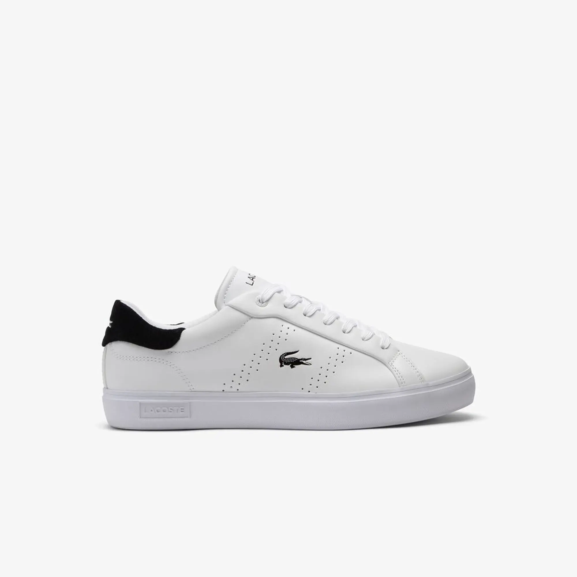 Lacoste Men's Powercourt 2.0 Leather Sneakers - White & Black