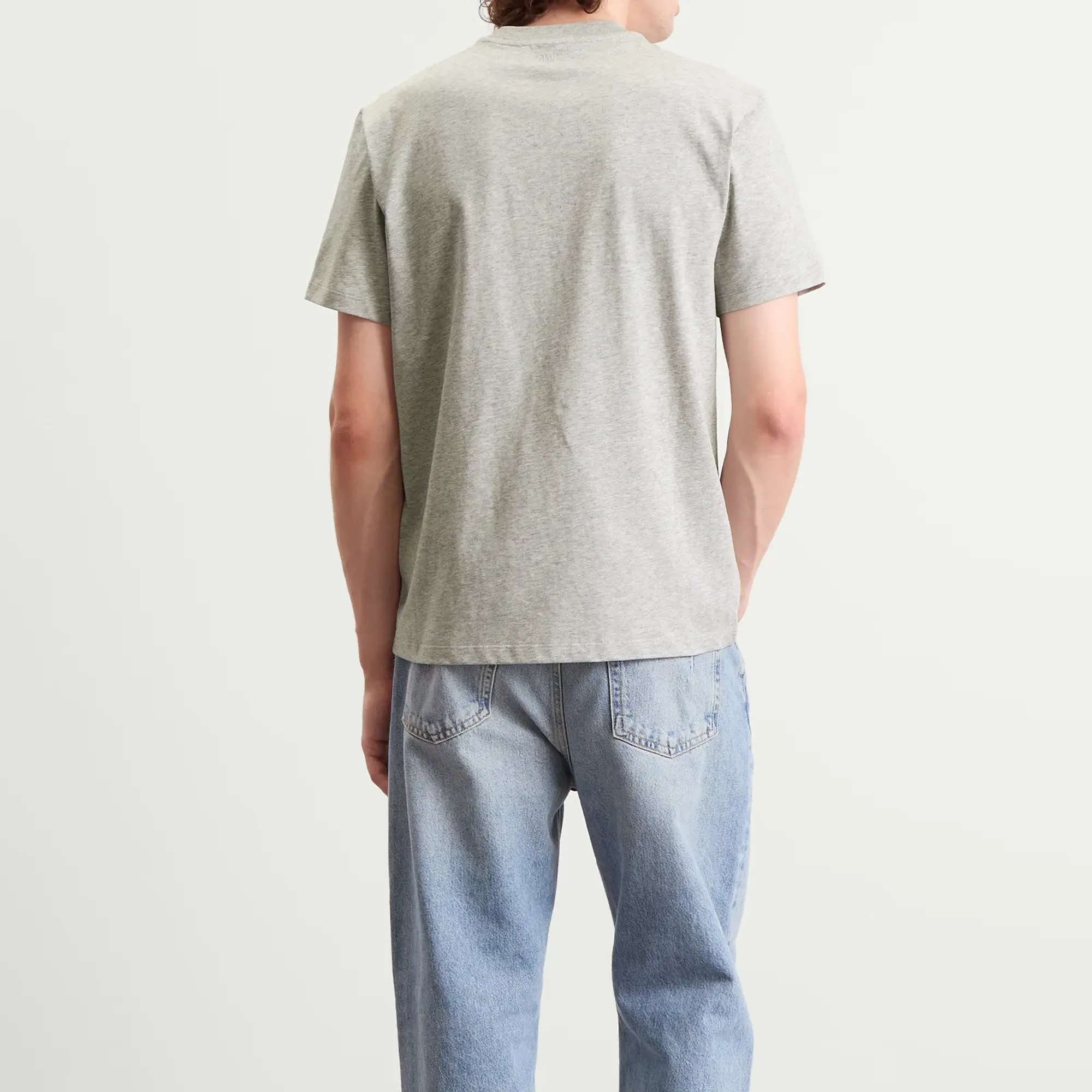 AMI Paris Men's Light Jersey ADC T-Shirt Gris Cendre Chine