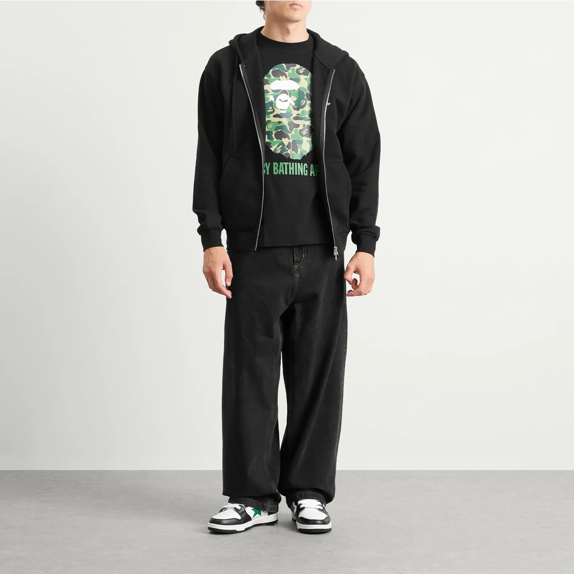 A Bathing Ape Men's Abc Camo By Bathing Ape Tee Black X Green