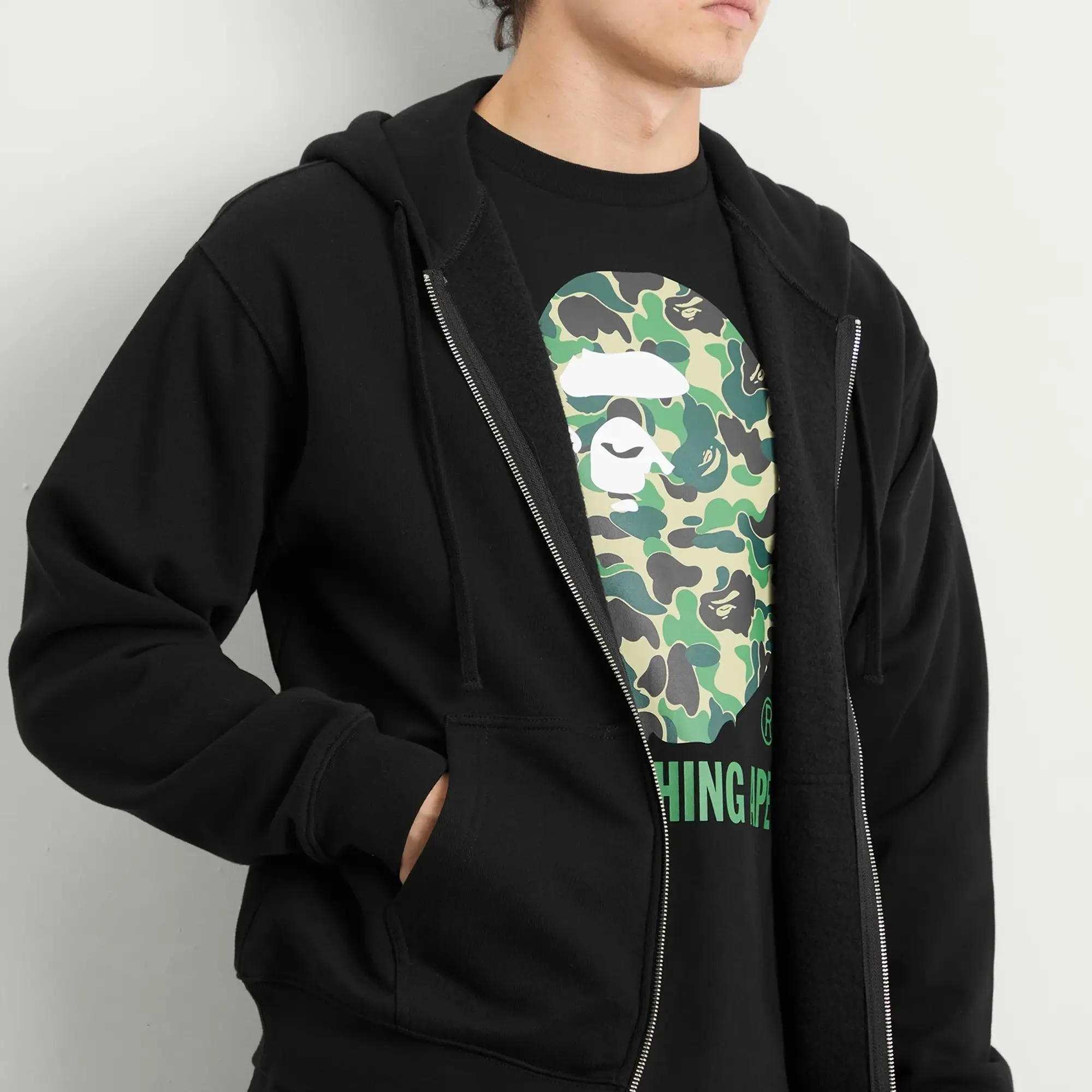 A Bathing Ape Men's Abc Camo By Bathing Ape Tee Black X Green