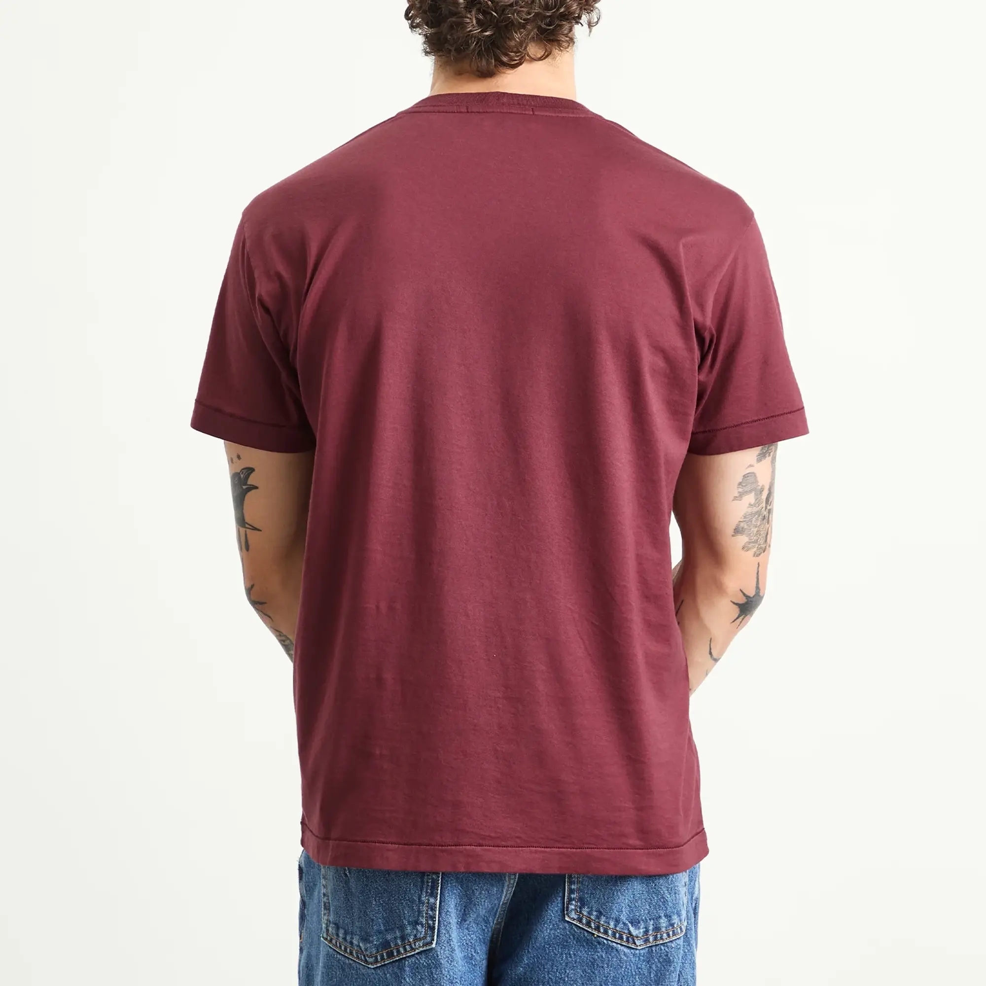 Stone Island Men's Patch Logo T-Shirt Burgundy