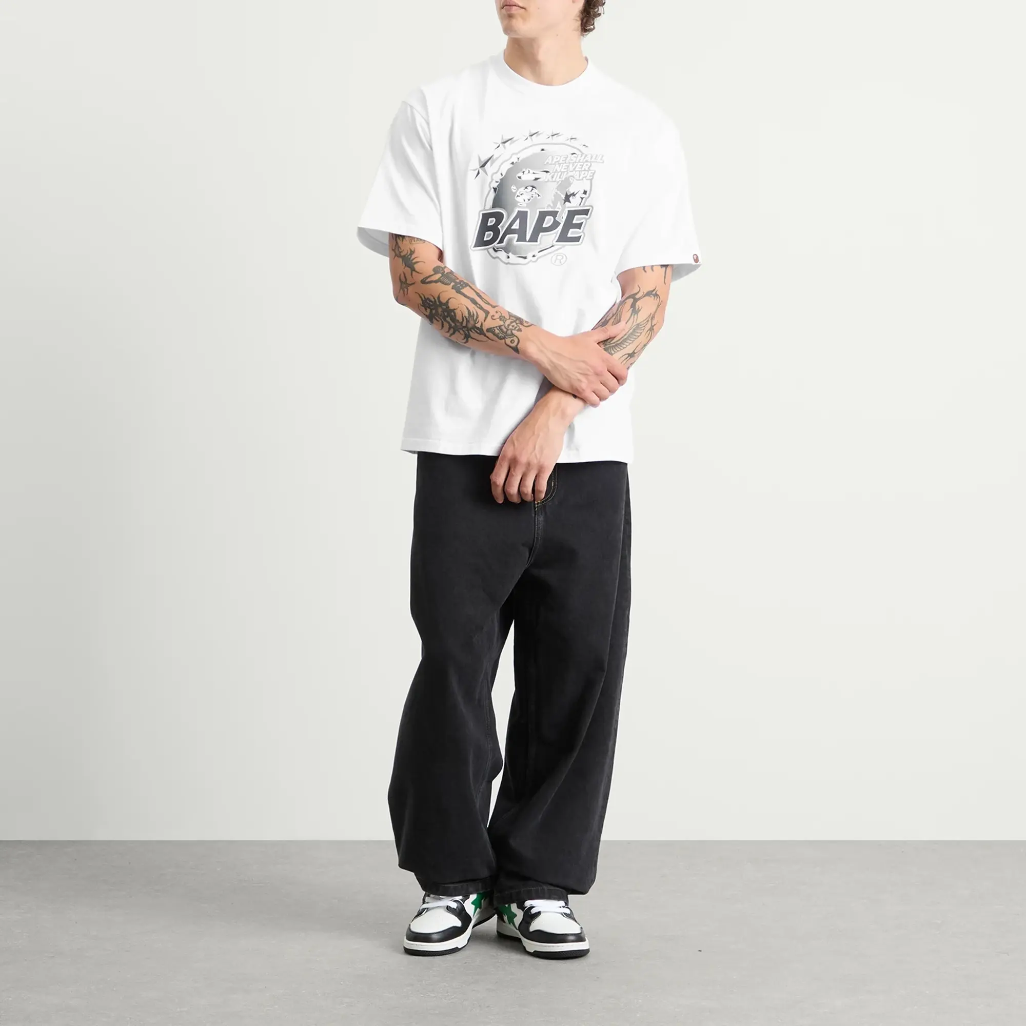 A Bathing Ape Men's Metal Ape Head T-Shirt White