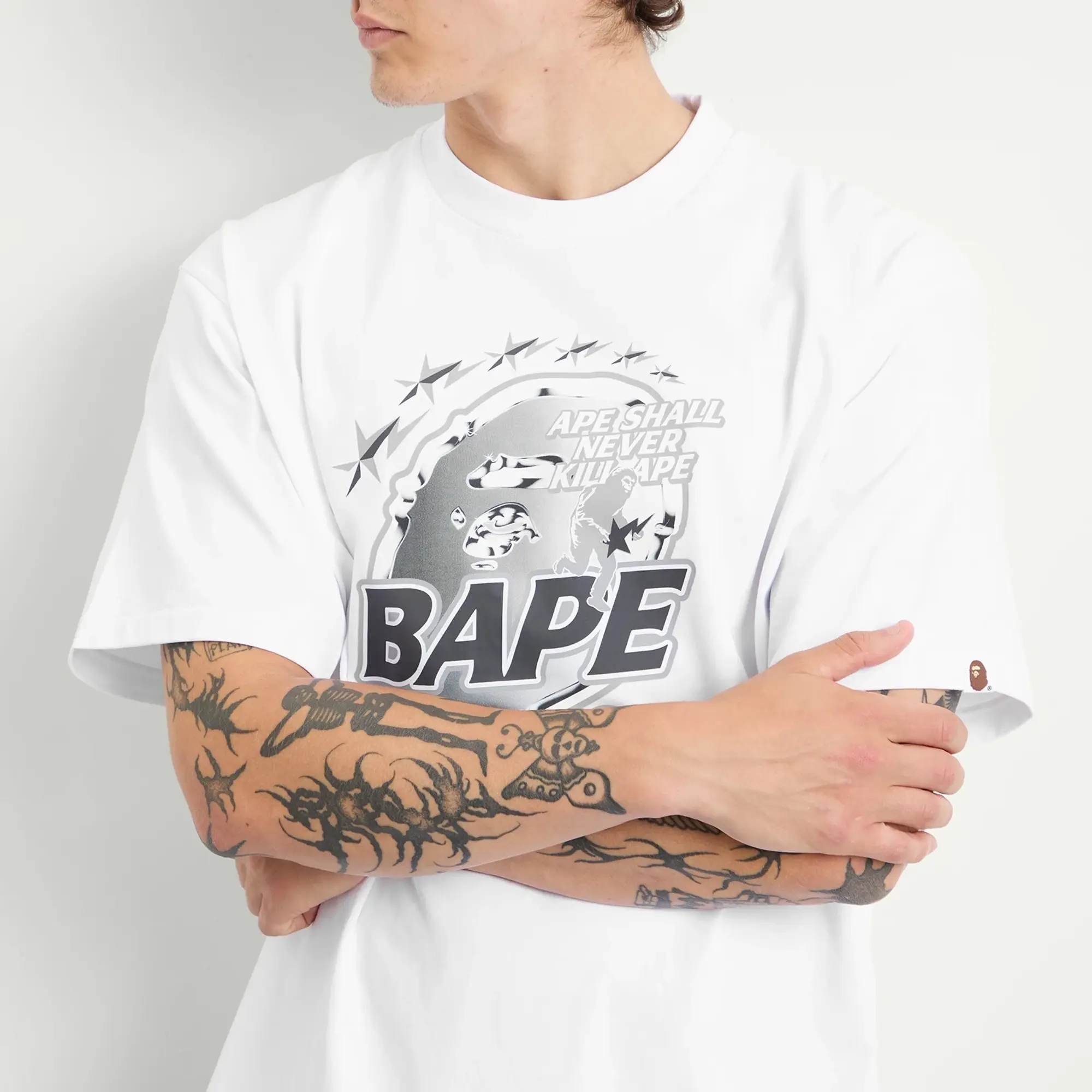 A Bathing Ape Men's Metal Ape Head T-Shirt White
