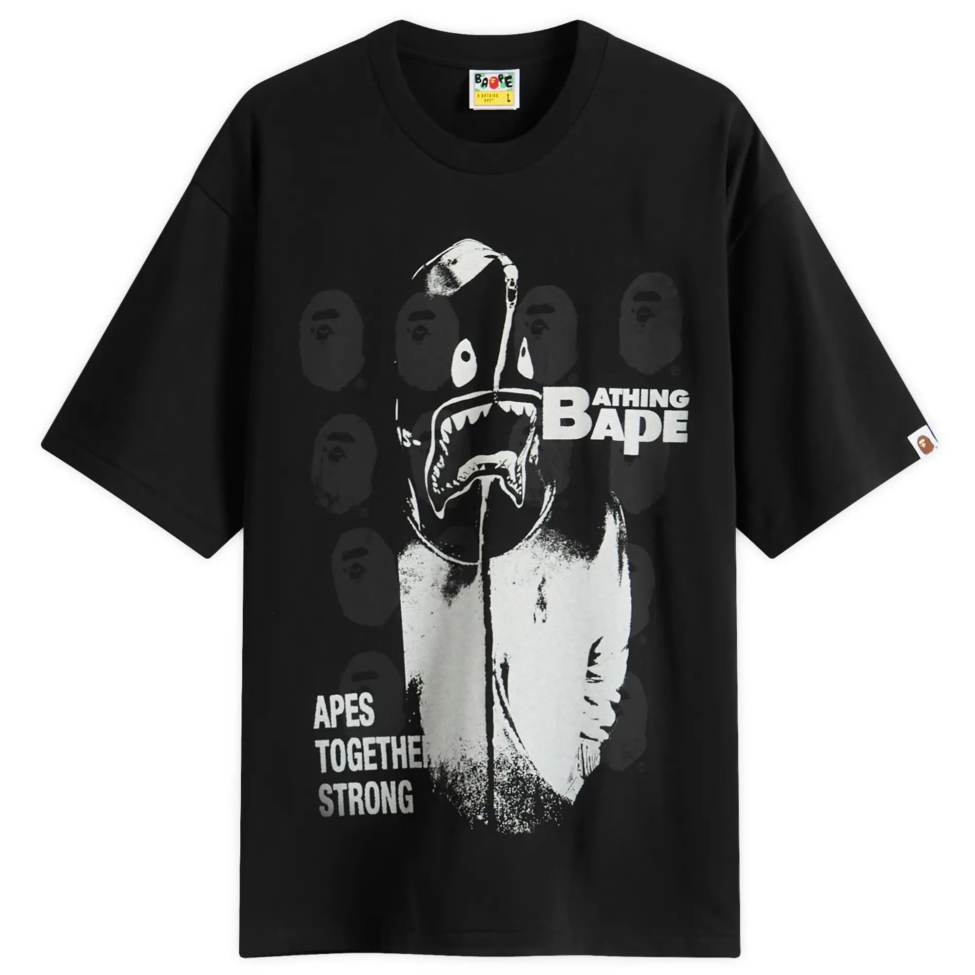 A Bathing Ape Men's Spray Paint Multi Logo T-Shirt Black
