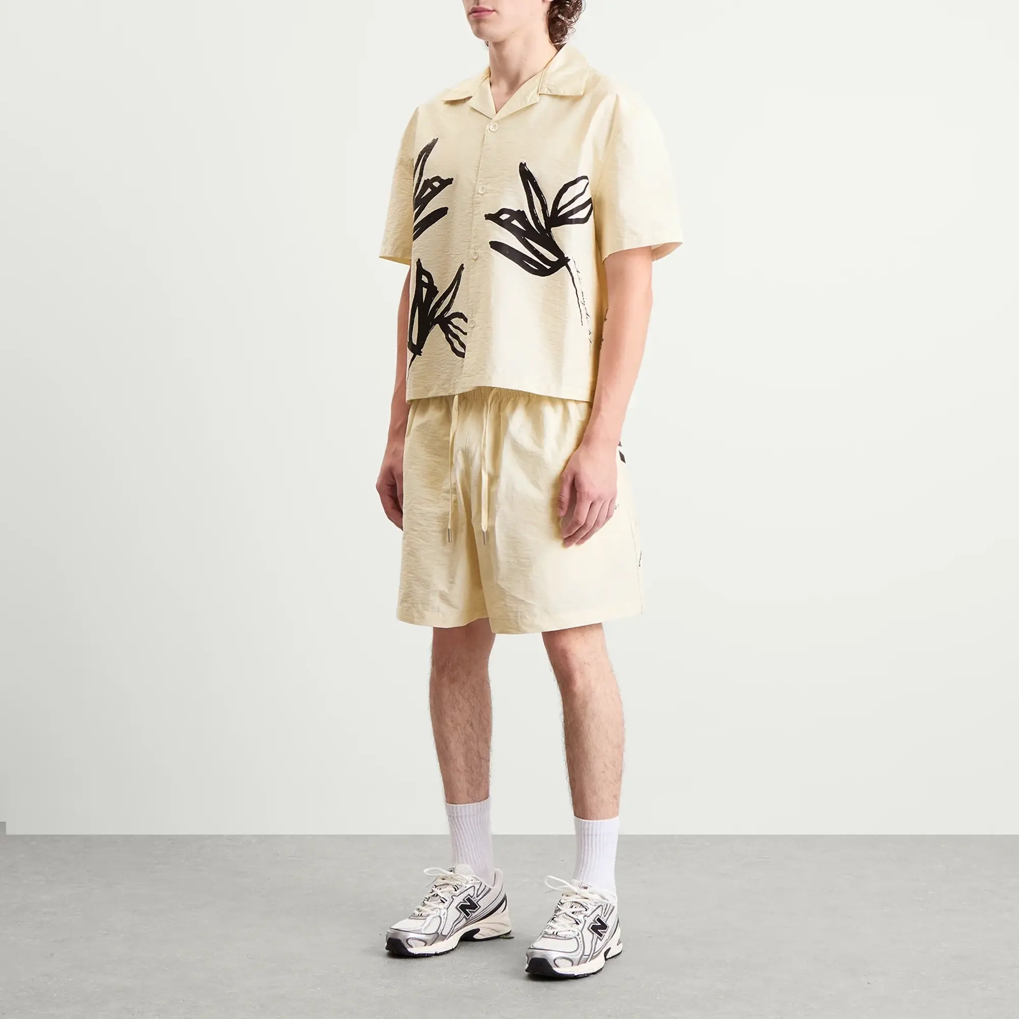MKI Men's Washed Ink Flower Shorts - Presented by END. Bone