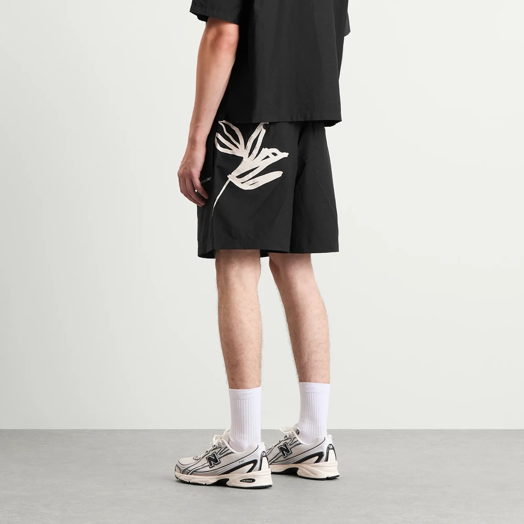MKI Men's Washed Ink Flower Shorts - Presented by END. Black