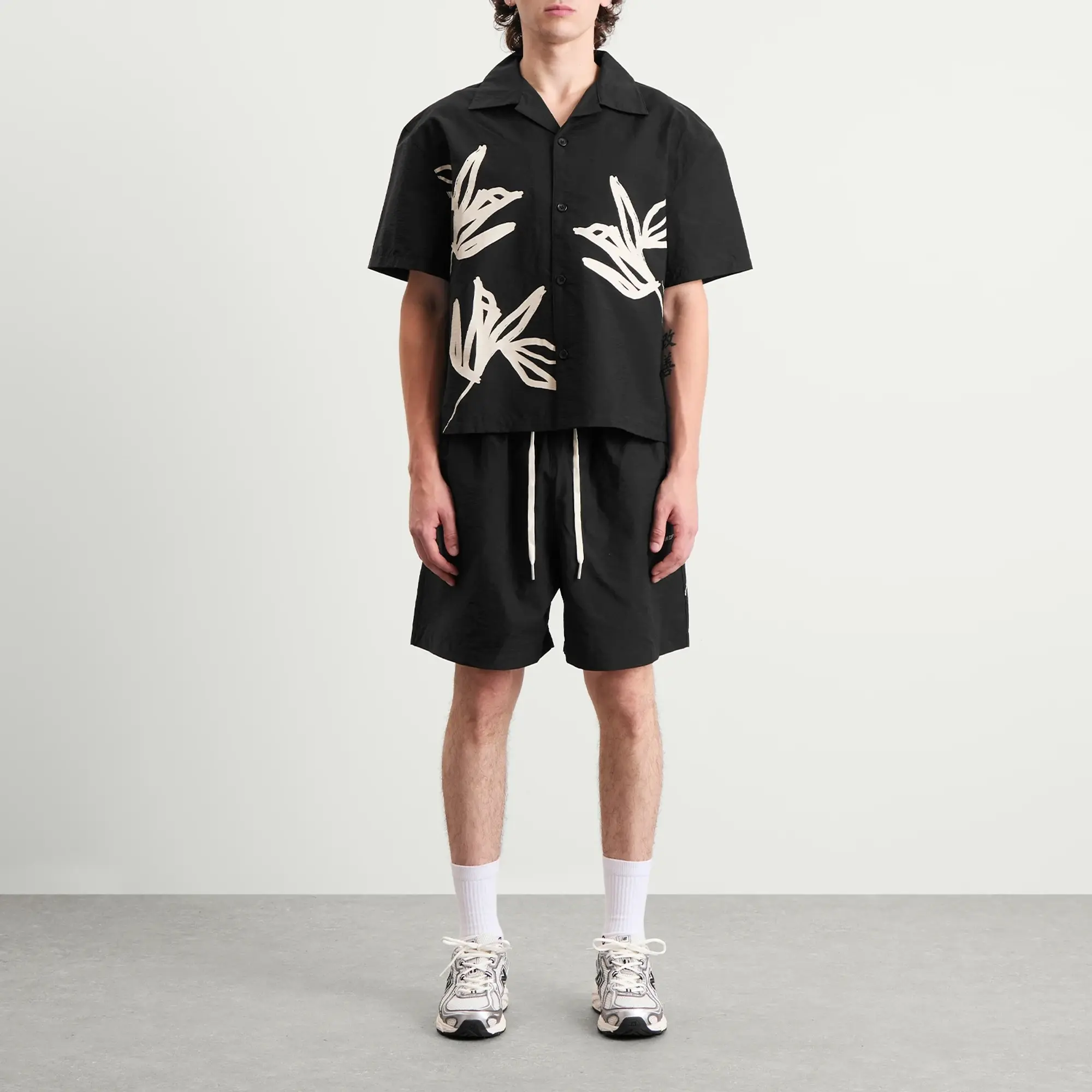 MKI Men's Washed Ink Flower Shorts - Presented by END. Black
