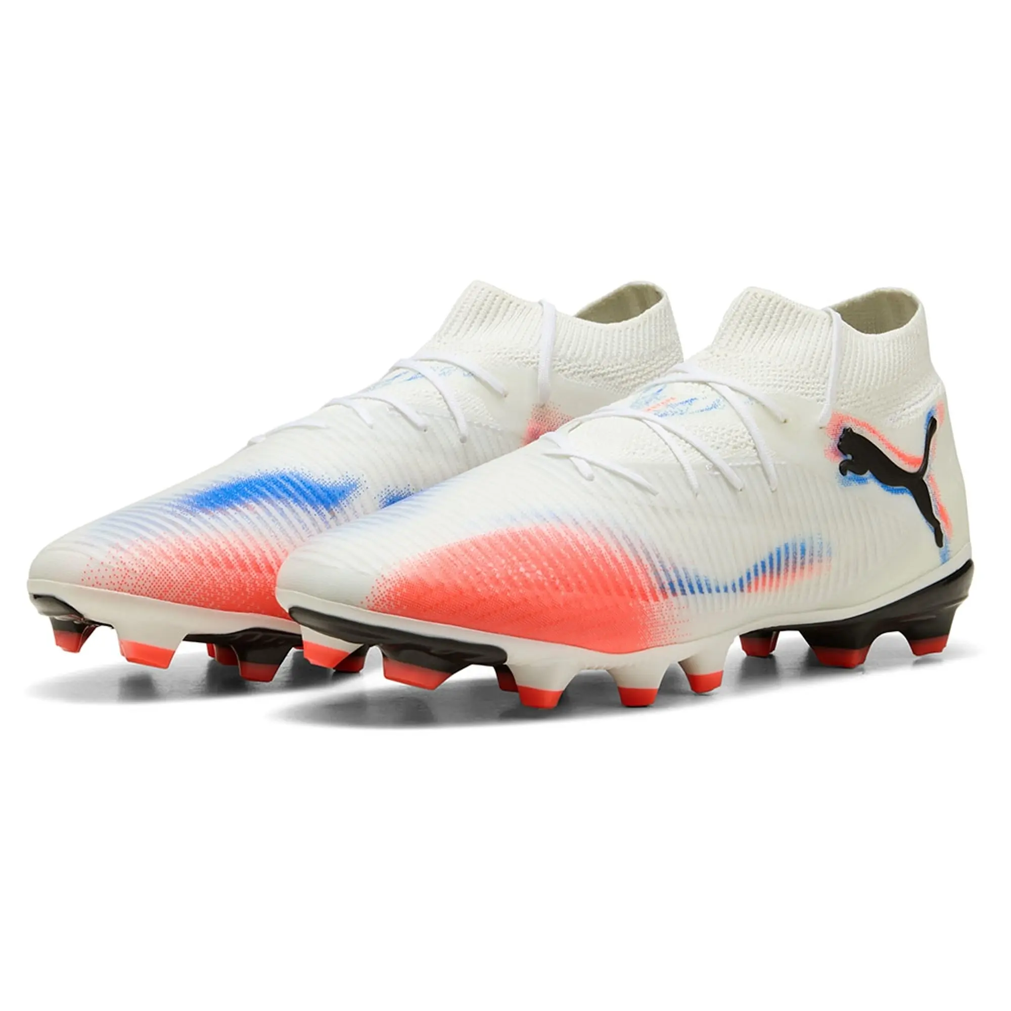 PUMA Future 8 Pro FG/AG Football Boots Unisex, White/Black/Glowing Red, size 10