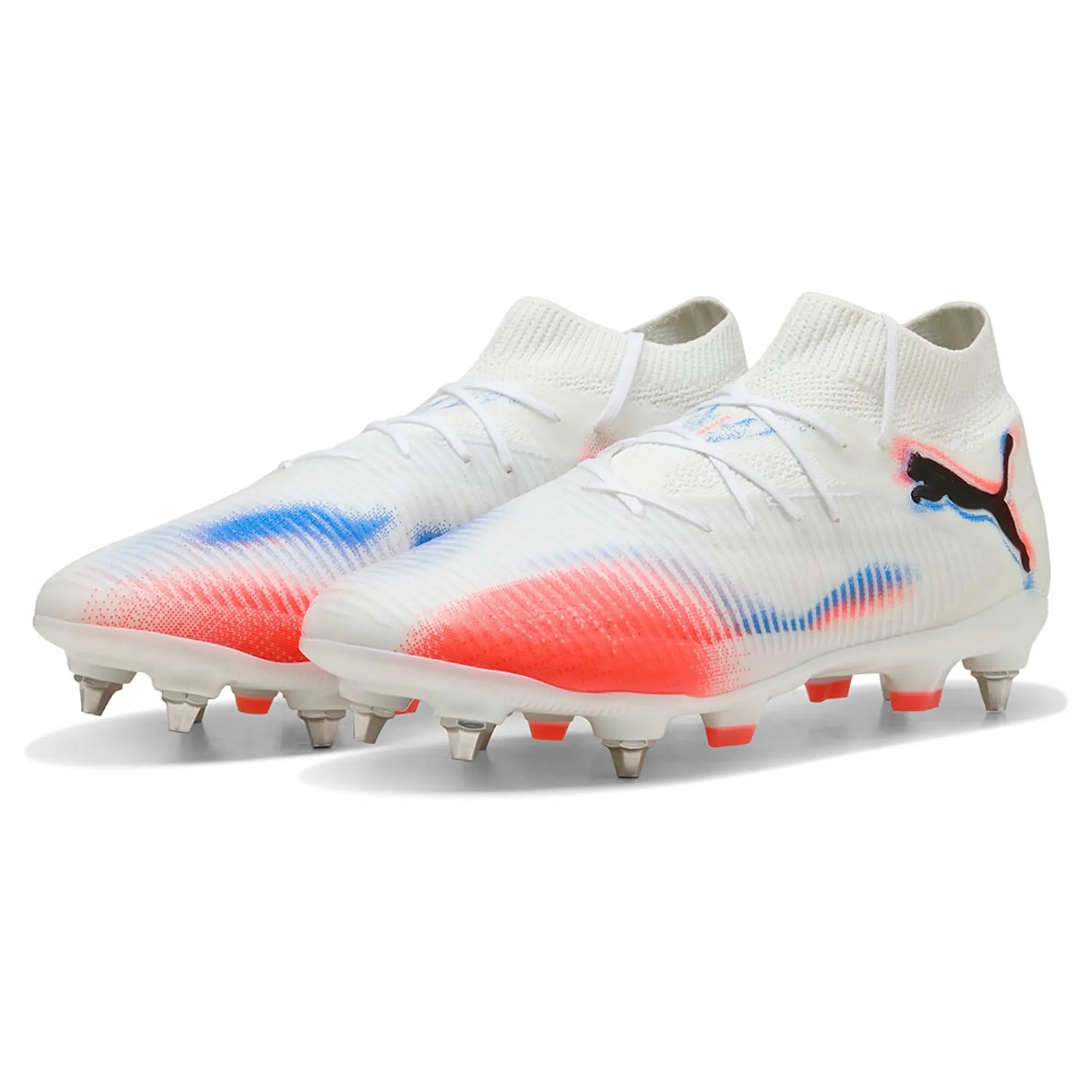 PUMA Future 8 Pro MxSG Football Boots Unisex, White/Black/Glowing Red, size 10