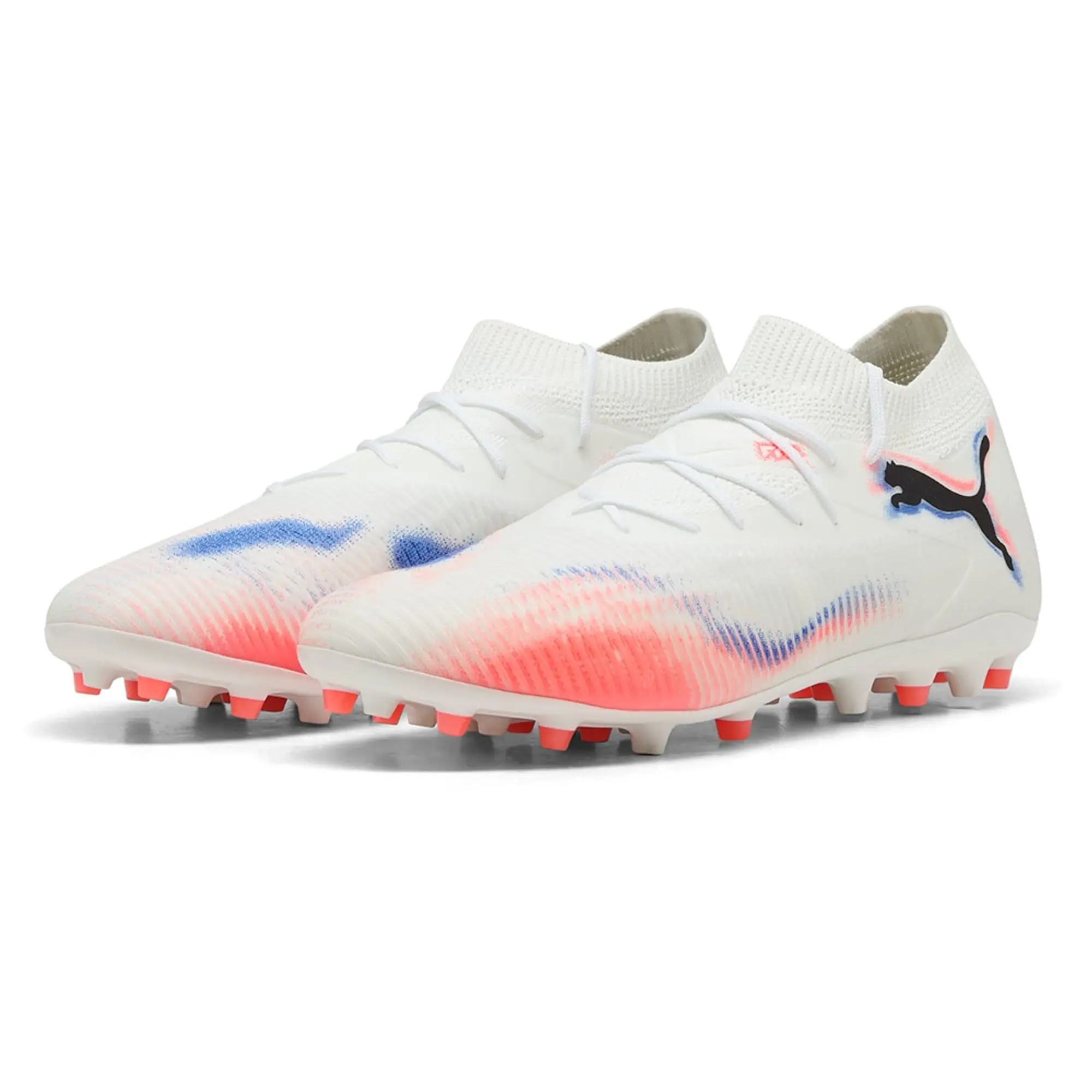 PUMA Future 8 Match MG Football Boots Unisex, White/Black/Glowing Red, size 10