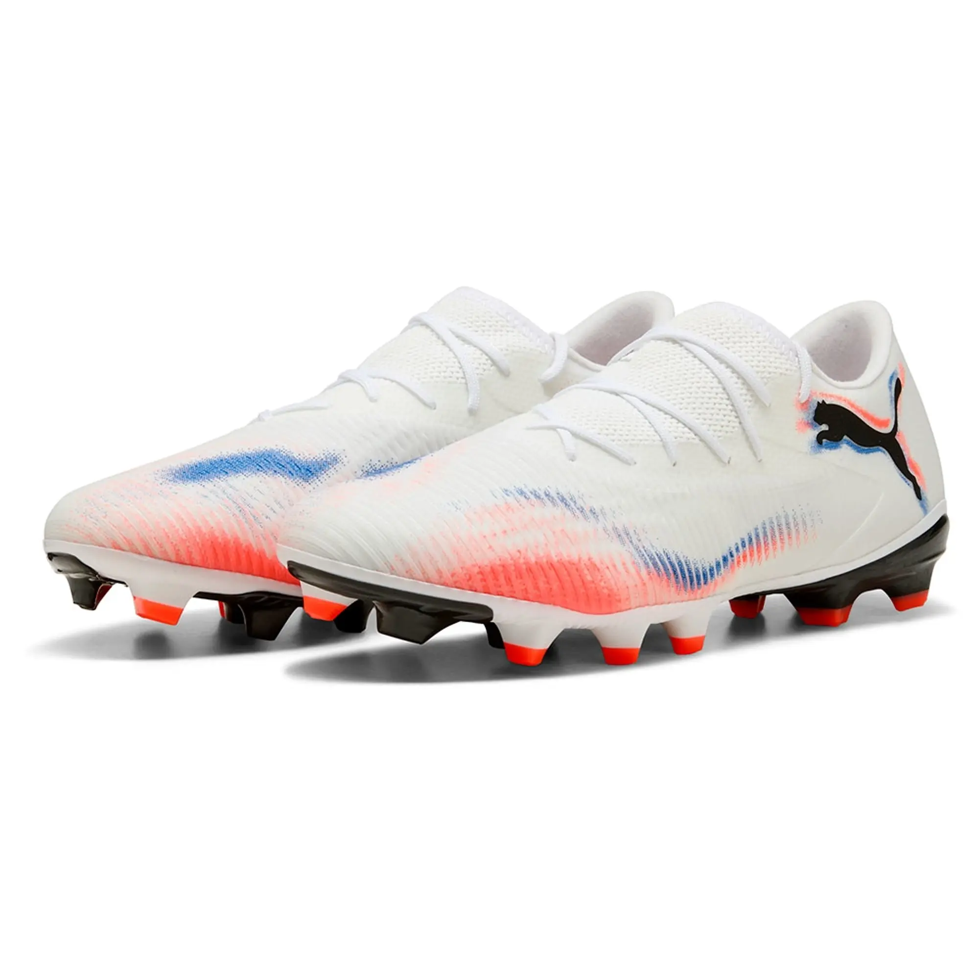 PUMA Future 8 Match FG/AG Low Football Boots Unisex, White/Black/Glowing Red, size 10