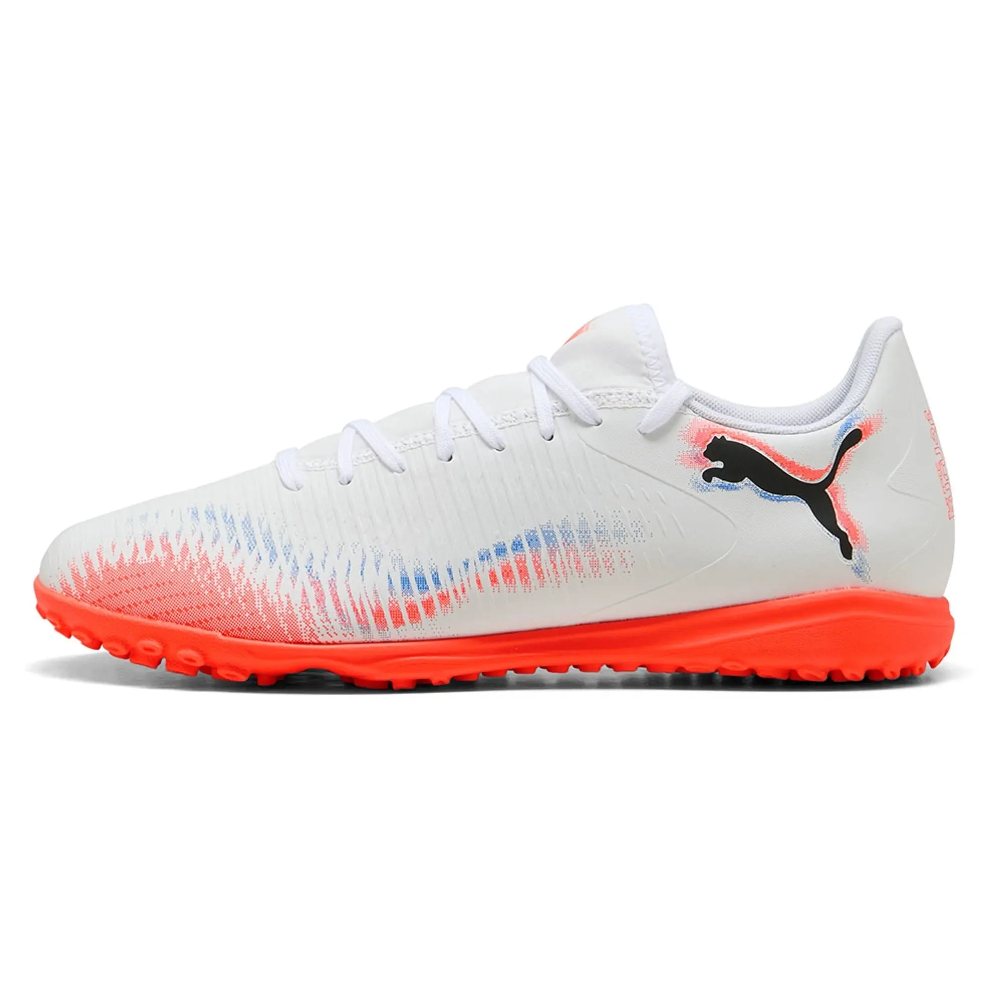 PUMA Future 8 Play TT Football Boots Unisex, White/Black/Glowing Red, size 10