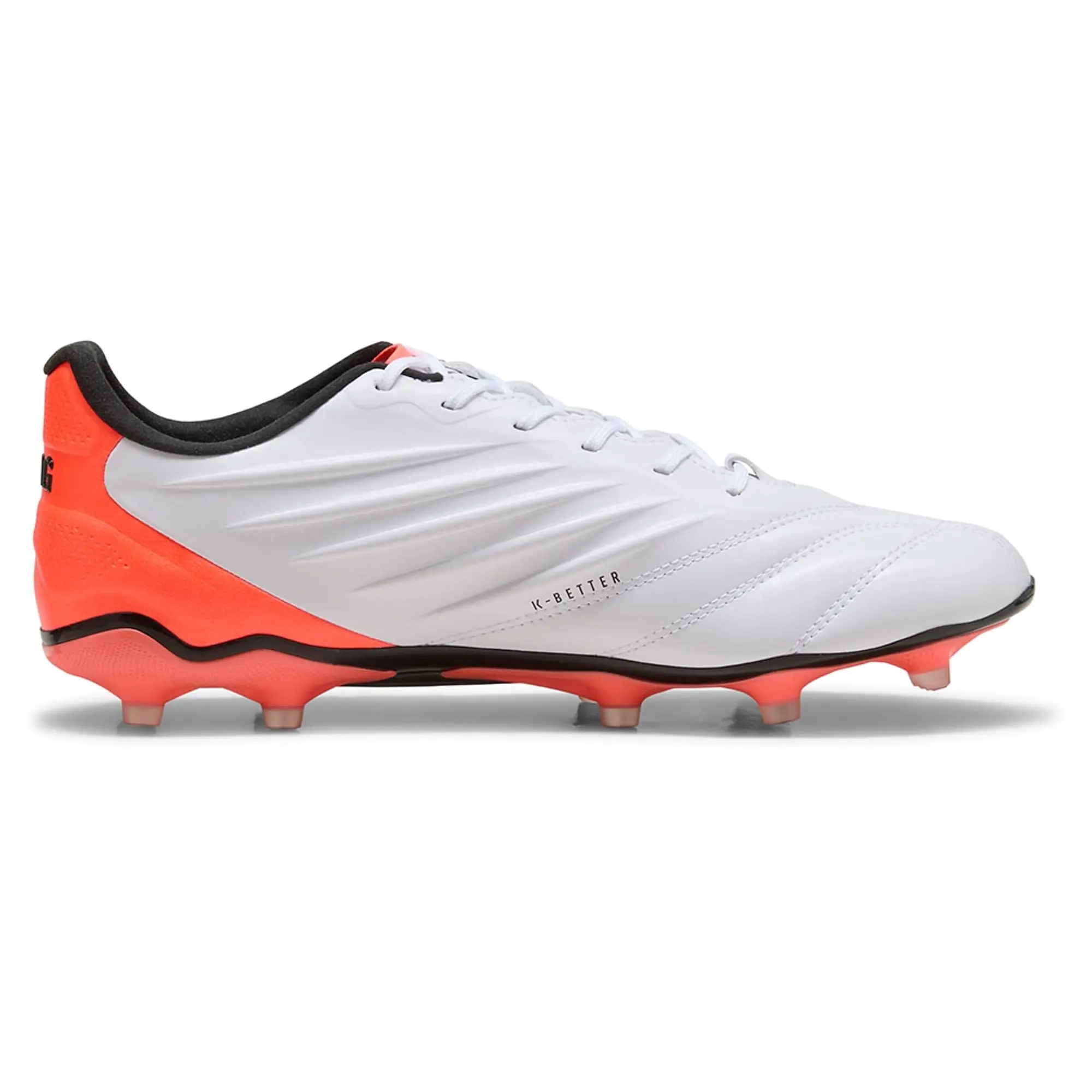 PUMA King Pro FG/AG Football Boots Unisex, White/Silver/Glowing Red, size 10