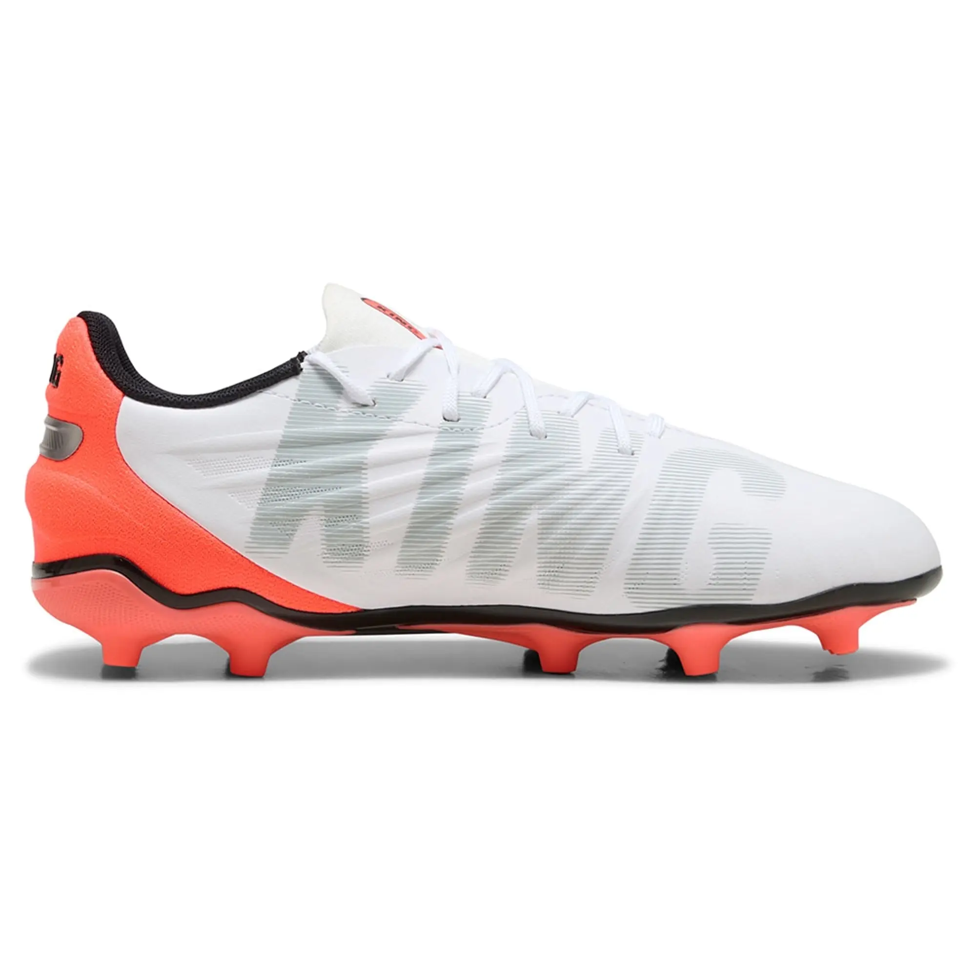 PUMA King Match FG/AG Football Boots Youth, White/Glowing Red/Black, size 1
