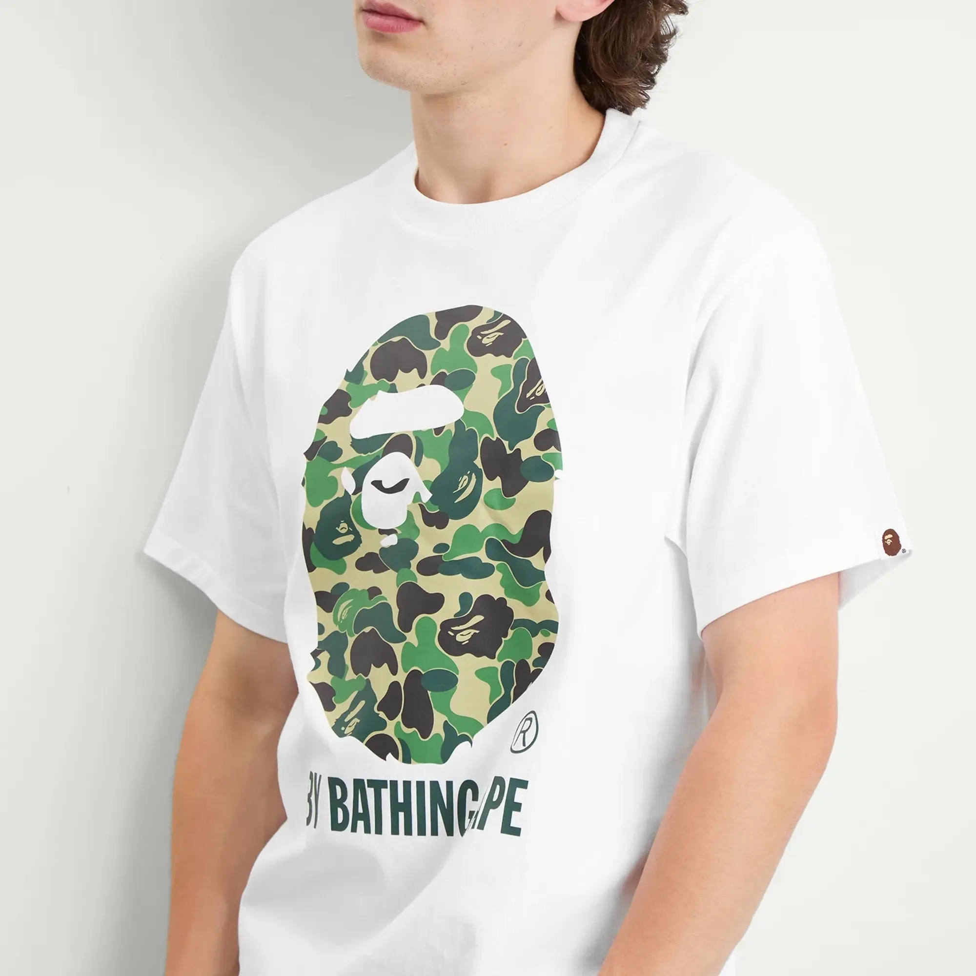 A Bathing Ape Men's Abc Camo By Bathing Ape Tee White X Green