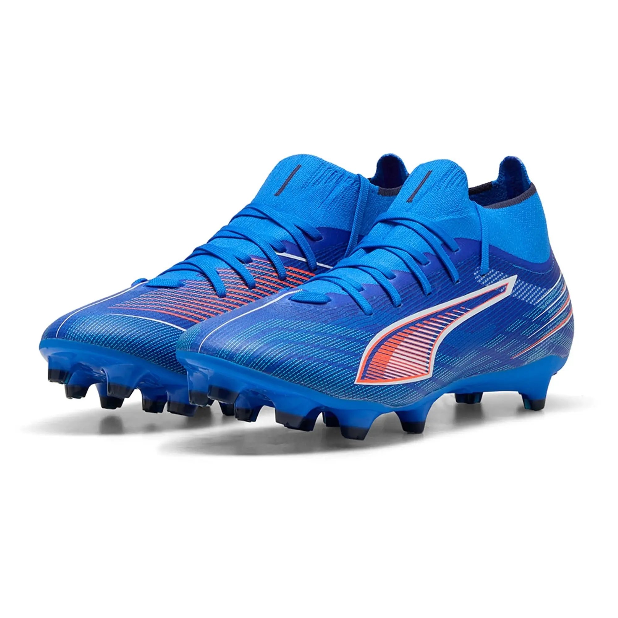 PUMA Ultra 6 Match+ FG/AG Football Boots Women, Ultra Blue/White/Glowing Red, size 3