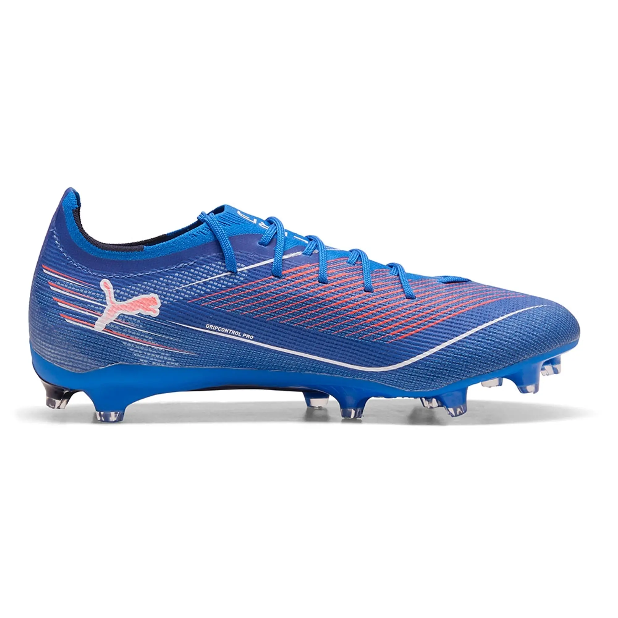 PUMA Ultra 6 Pro FG/AG Football Boots Unisex, Ultra Blue/White/Glowing Red, size 10