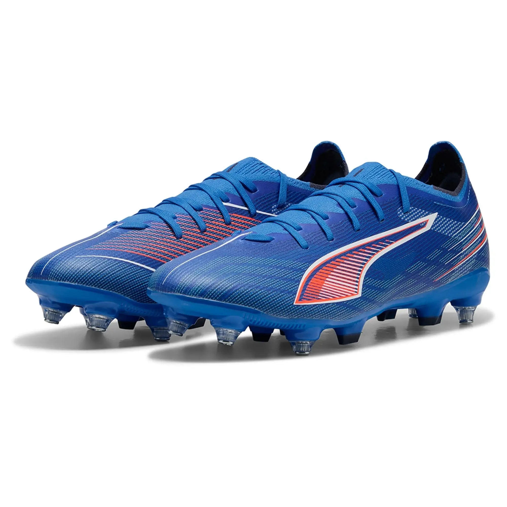PUMA Ultra 6 Match MxSG Football Boots Unisex, Ultra Blue/White/Glowing Red, size 10