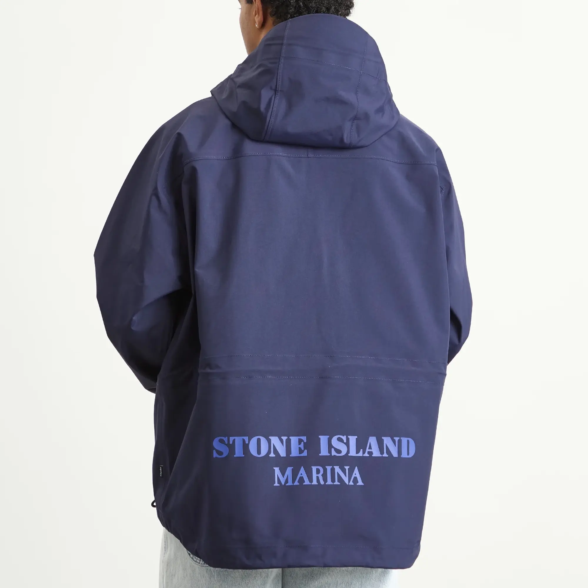 Stone Island Men's Marina 3L Performance Pertex Popover Jacket Navy Blue