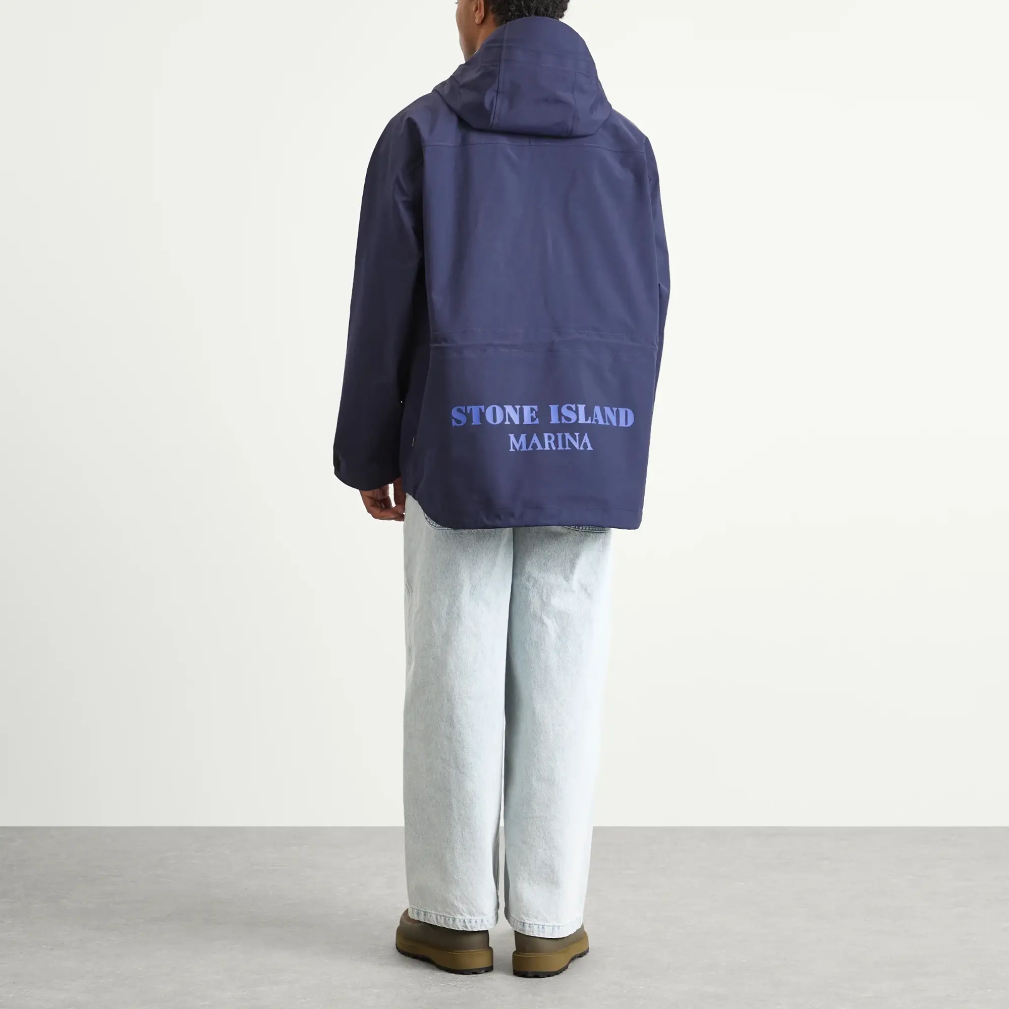Stone Island Men's Marina 3L Performance Pertex Popover Jacket Navy Blue