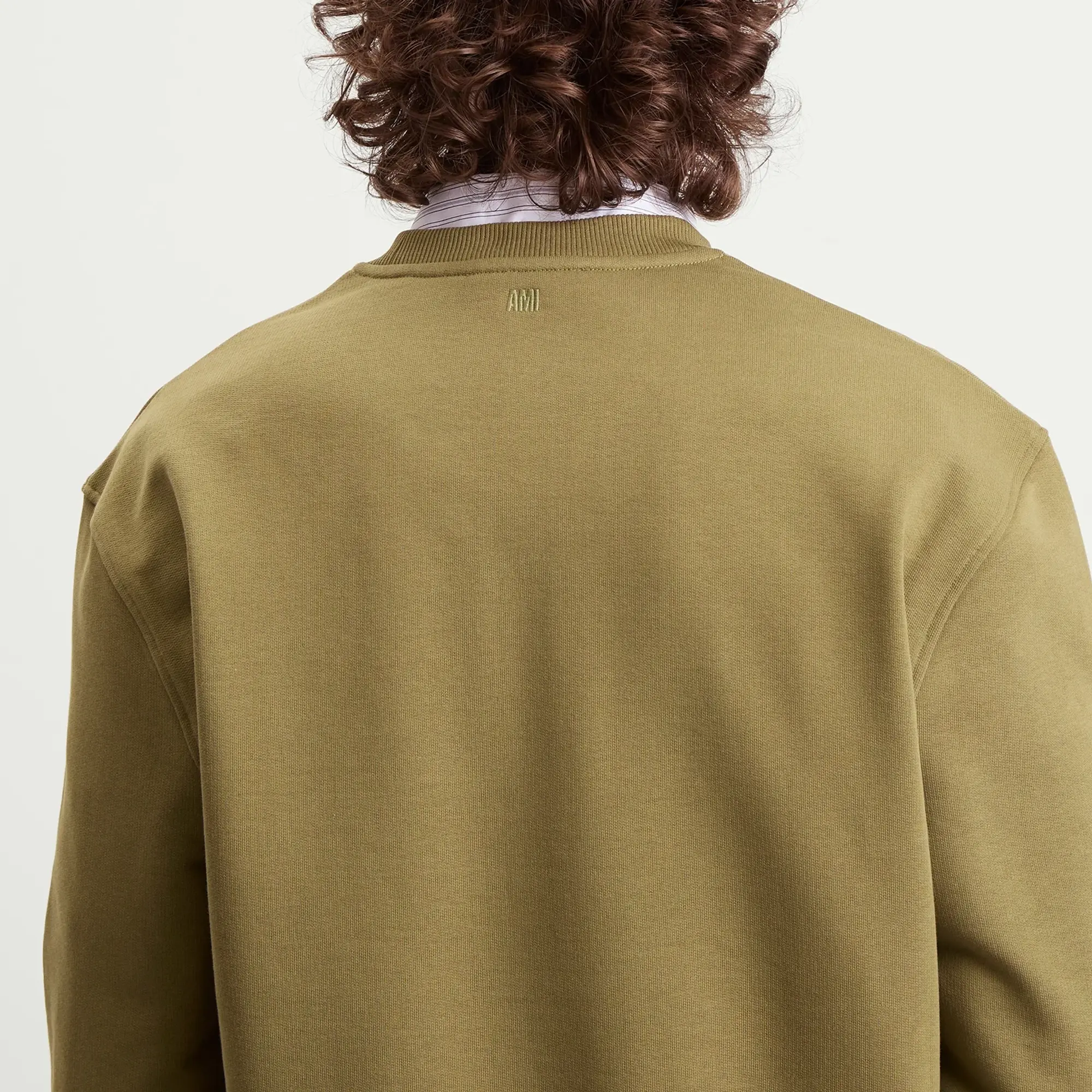 AMI Paris Men's Loopback Light Fleece ADC Sweatshirt Bronze