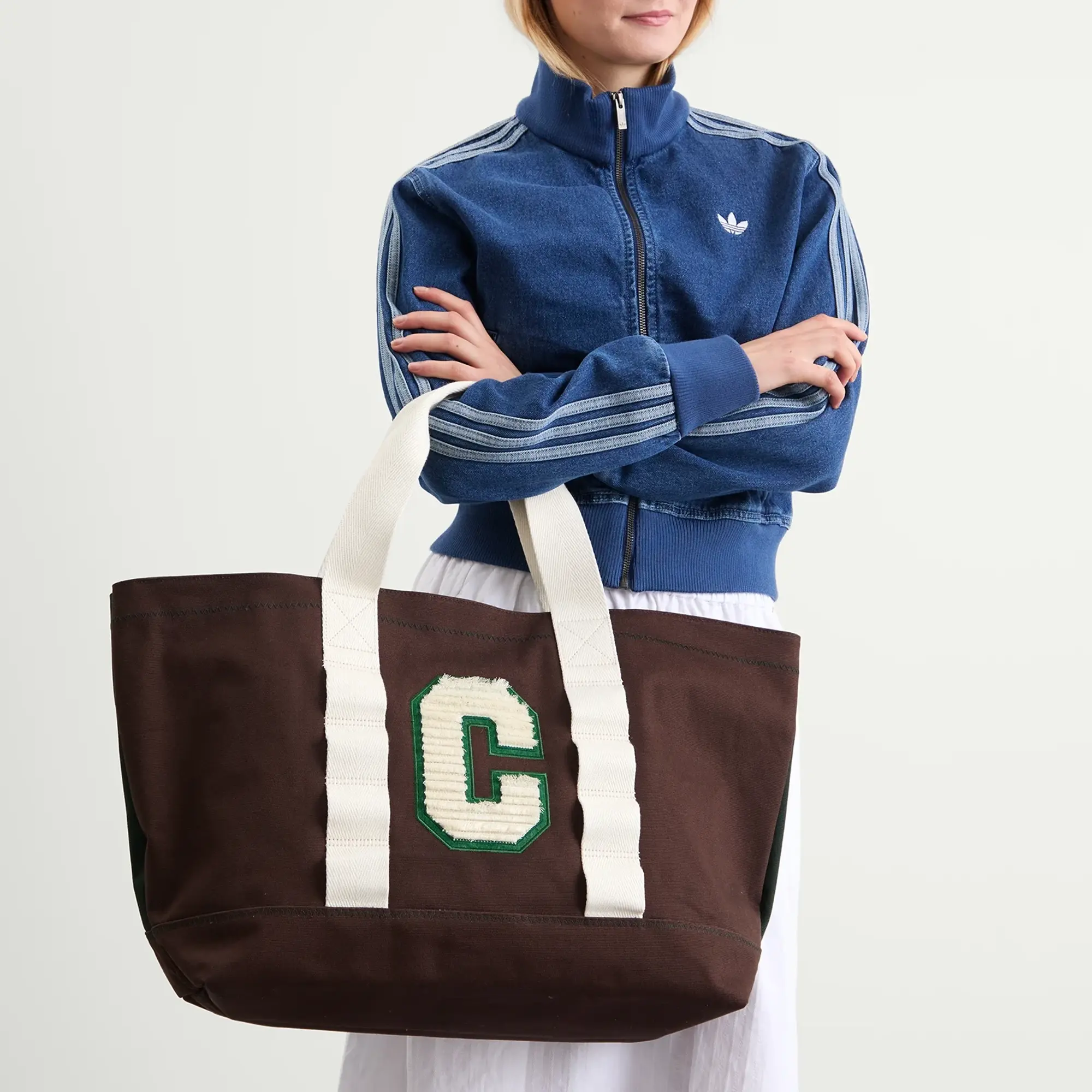 Adidas Women's x Clot Tote Bag Green Night/Dark Brown