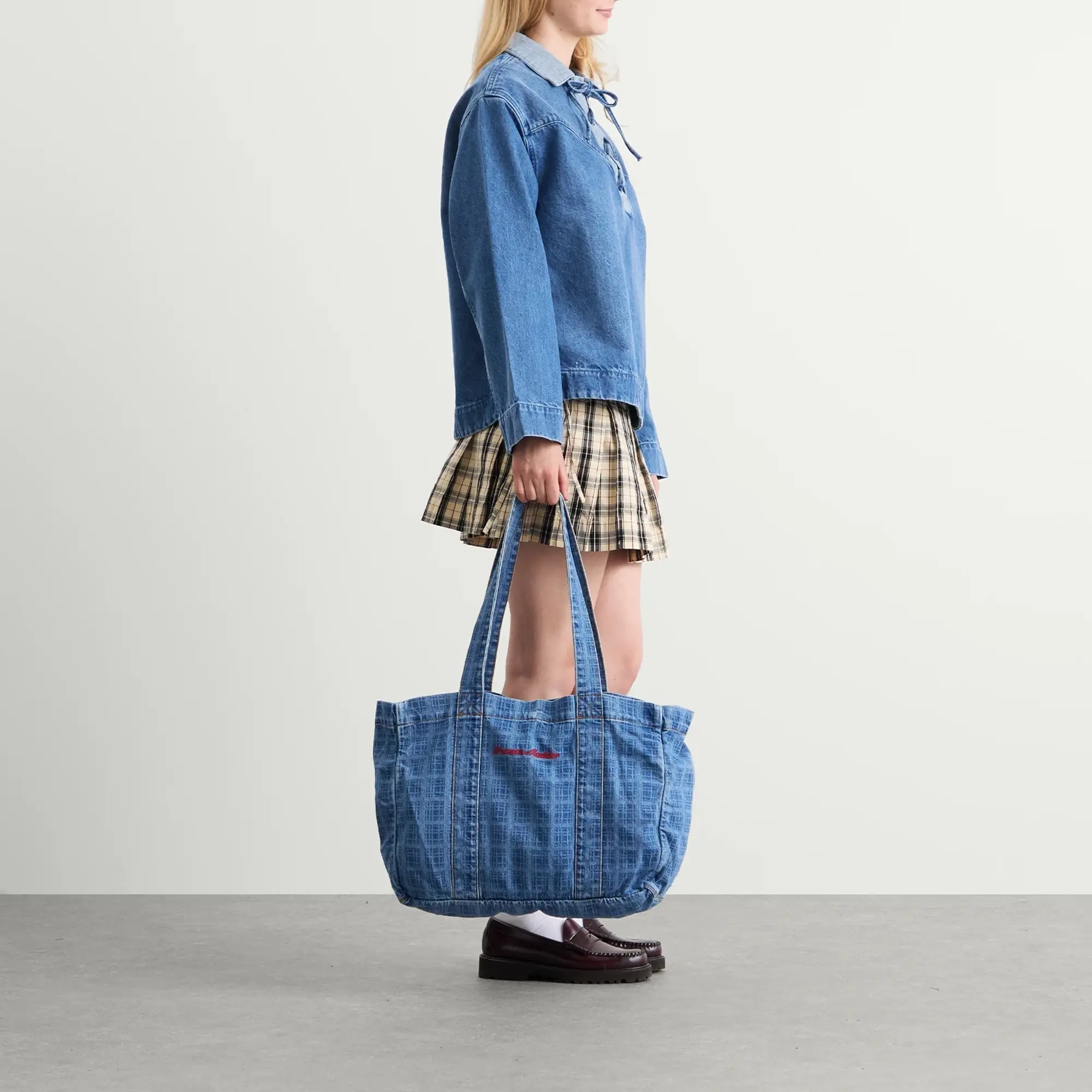 Damson Madder Women's Denim Tote Bag Blue