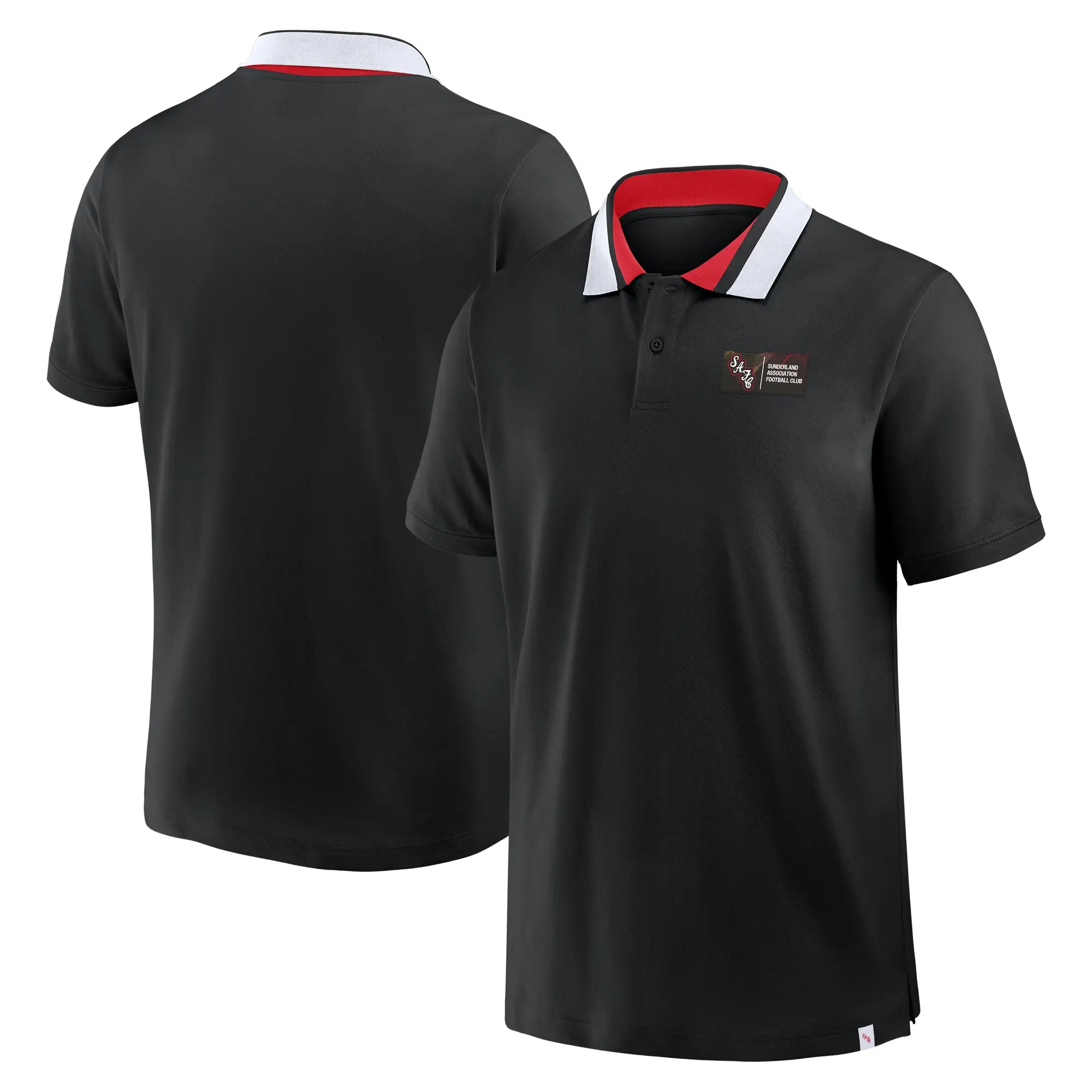 Sunderland Classic Tipped Polo Shirt - Black - Mens