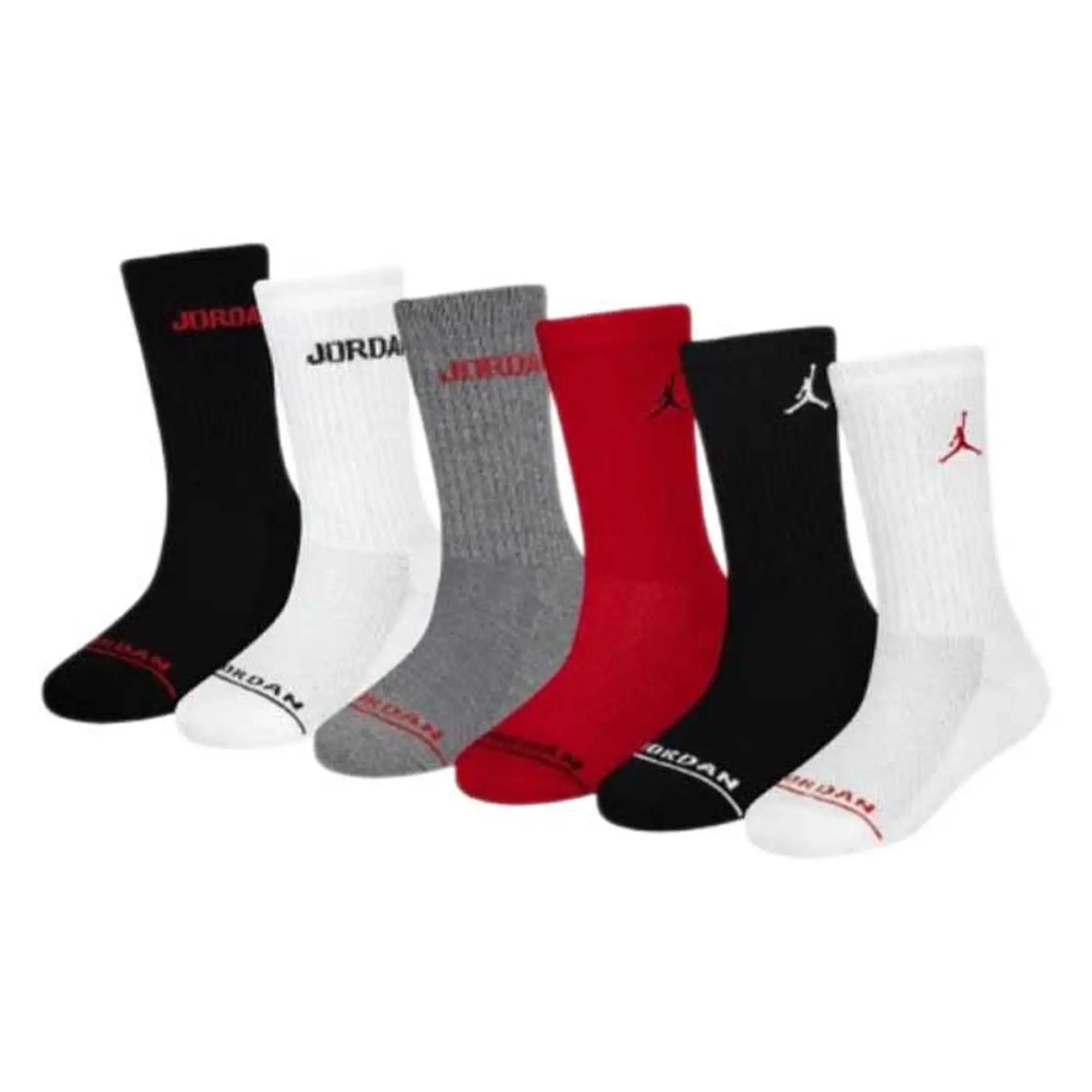 Jordan Kids Ankle 6 Pack Unisex Socks - Red