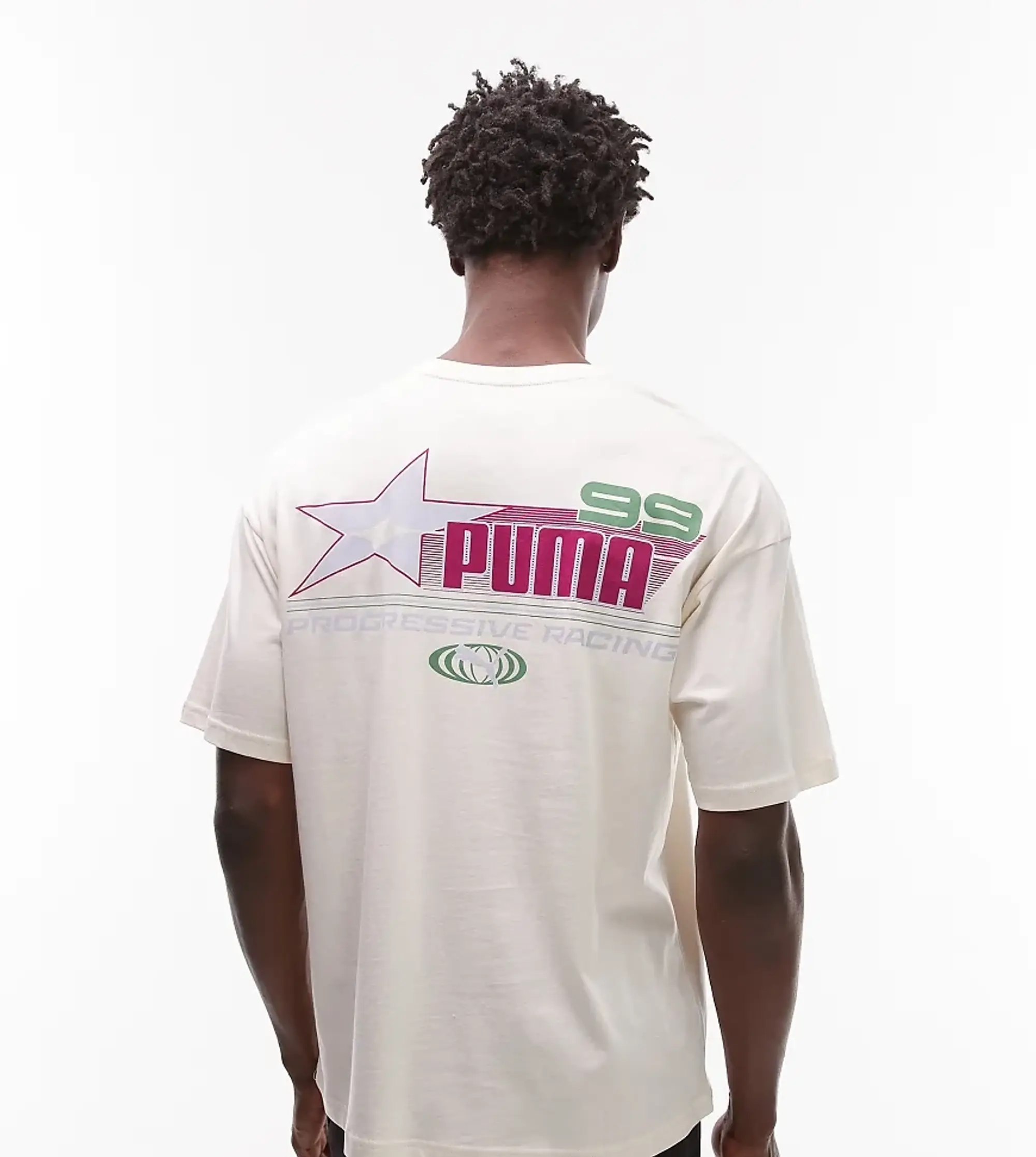 Puma Racing 99 Back Print T-Shirt In Beige Exclusive At Asos-White