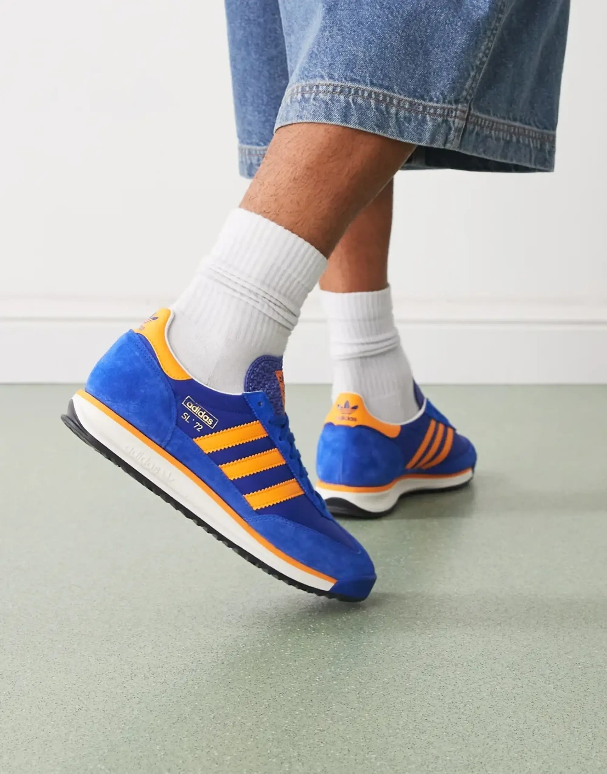 Adidas Originals Sl 72 Rs Trainers In Navy And Orange-Blue