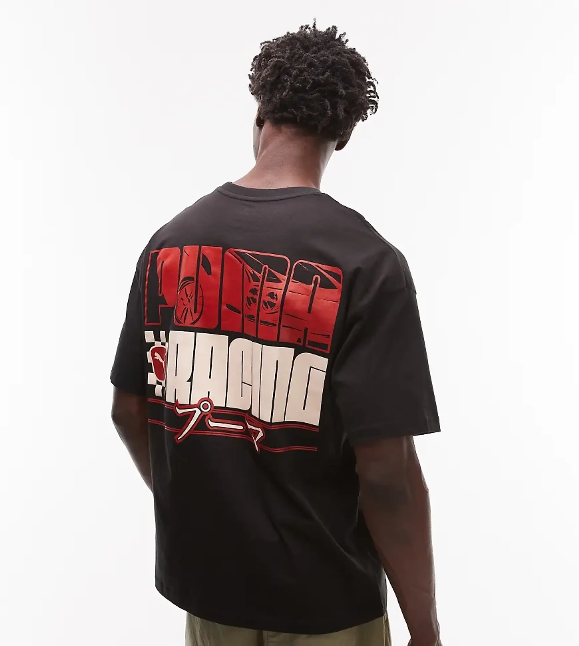 Puma Racing Back Print T-Shirt In Black Exclusive At Asos