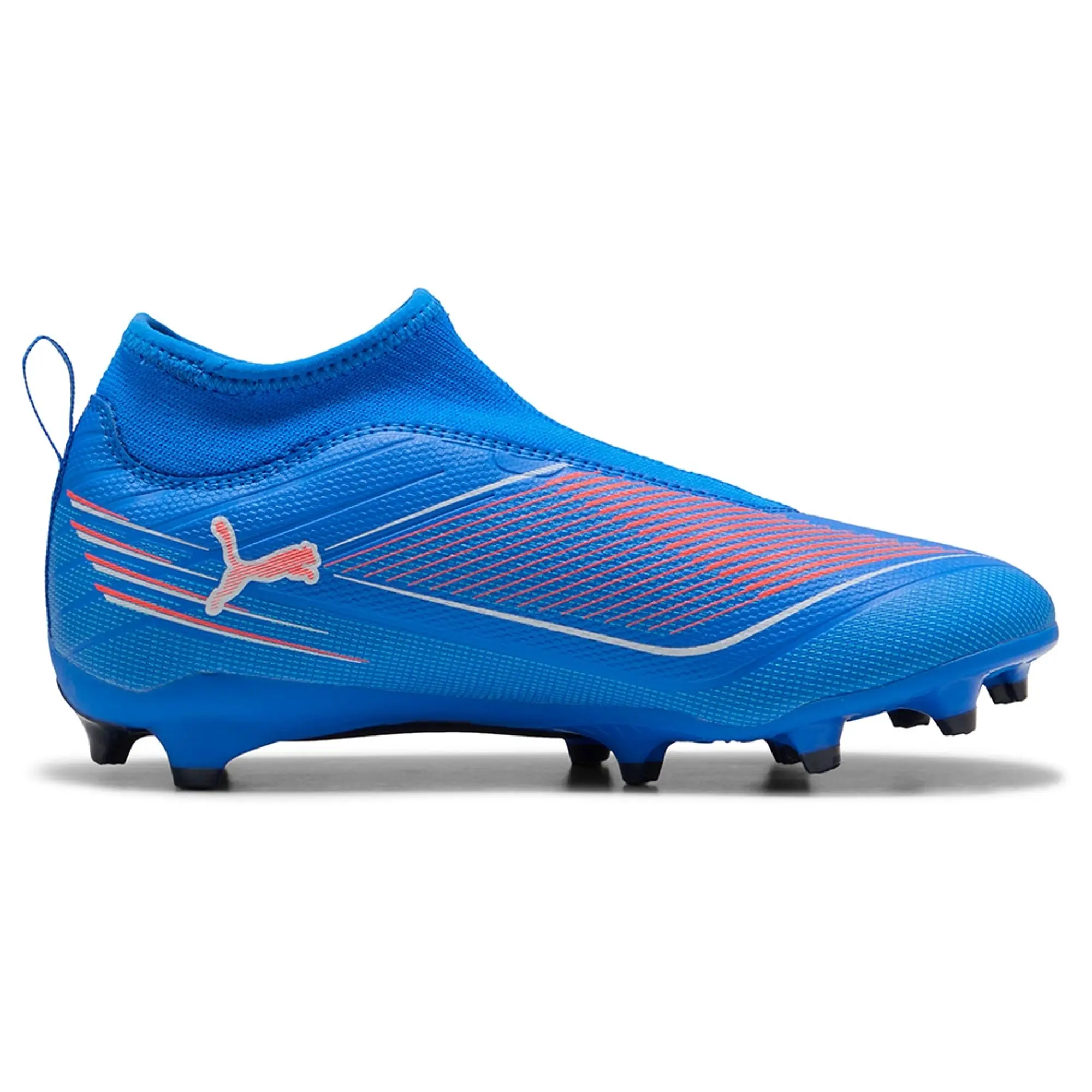 PUMA Ultra 6 Match+ FG/AG Laceless Football Boots Youth, Ultra Blue/White/Glowing Red, size 1