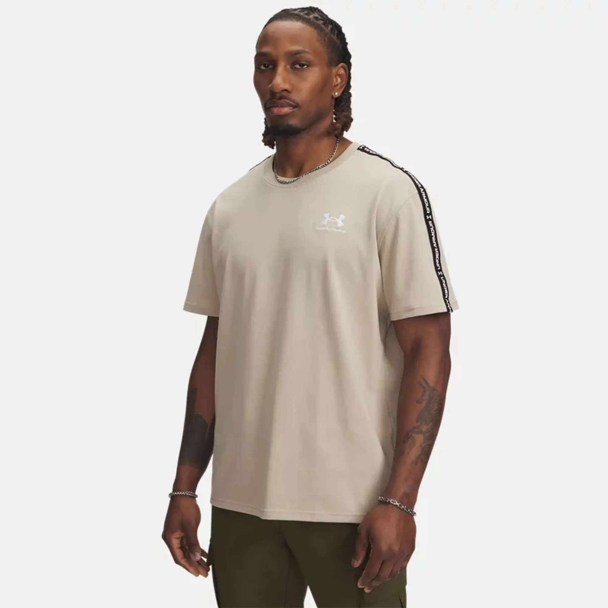 Under Armour  Icon Heavyweight Taping Men's T-Shirt City Khaki / White L