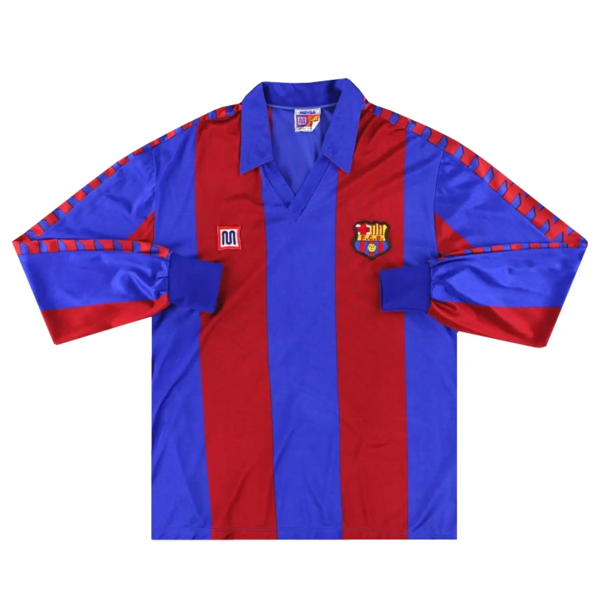 1982-89 Barcelona Meyba Home Shirt L/S *Mint* L - Barcelona / Mint / Large