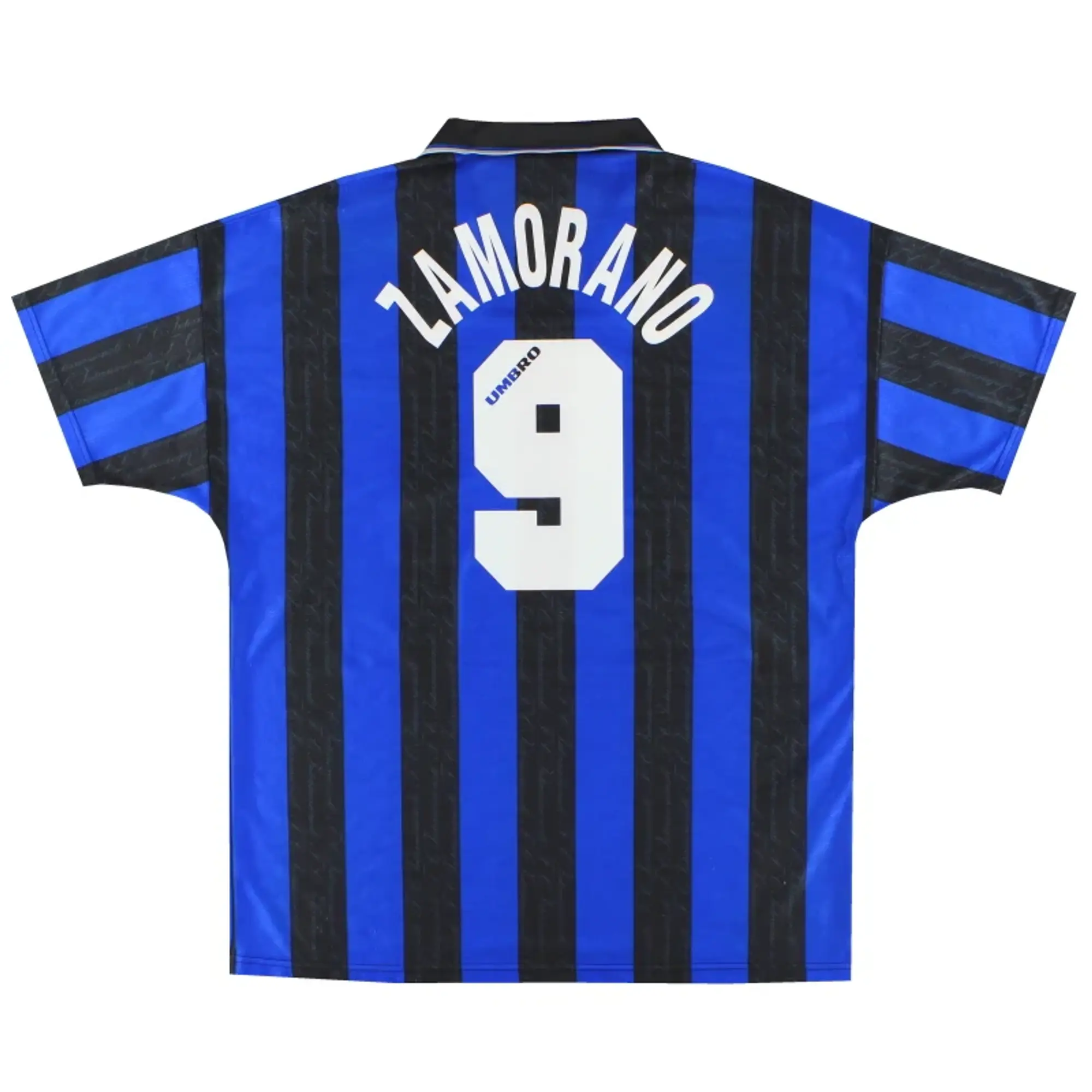 1996-97 inter Milan Umbro Home Shirt Zamorano #9 XL - Inter Milan / Excellent / XL
