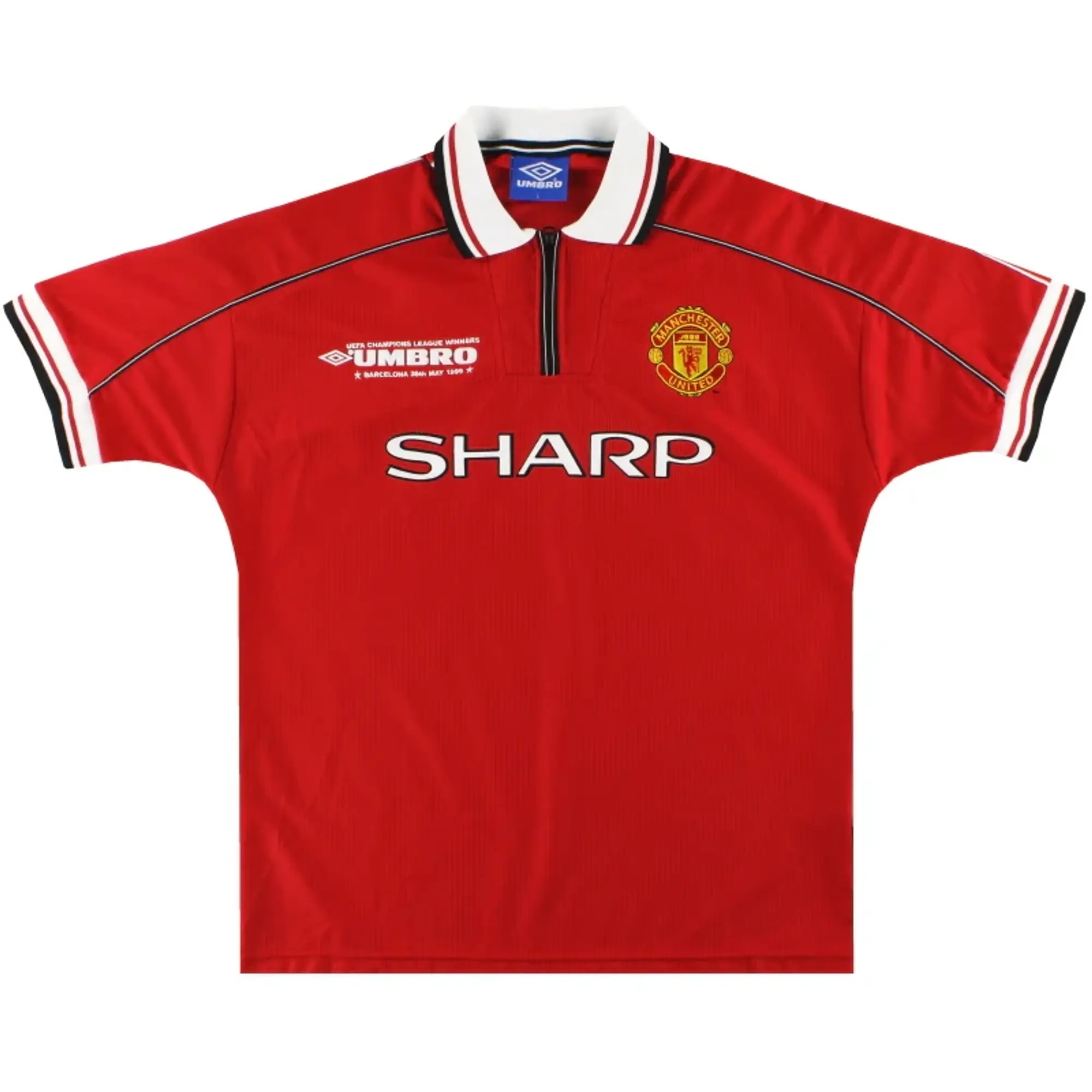 1998-00 Manchester United Umbro 'CL Winners' Home Shirt L - Manchester United / Excellent / Large