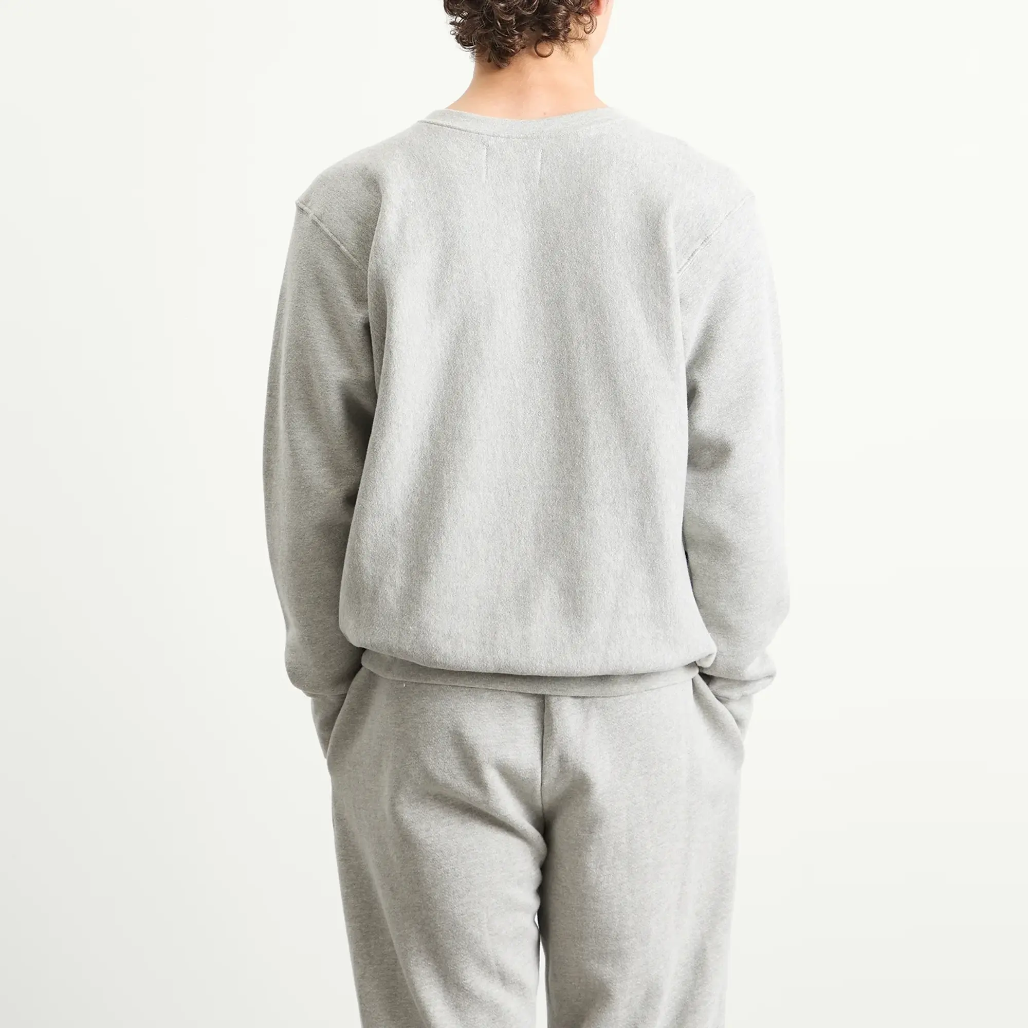 Les Tien Men's Heavyweight Crop Crew Heather Grey