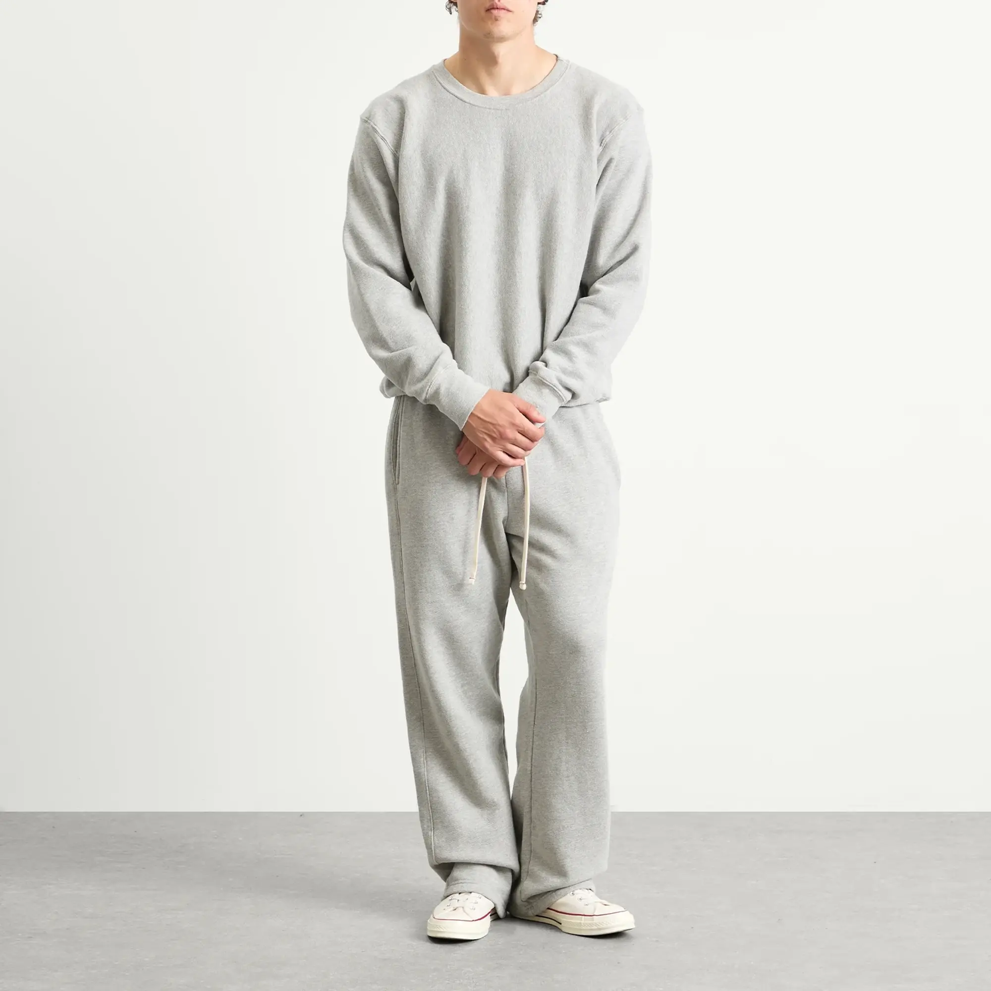Les Tien Men's Heavyweight Crop Crew Heather Grey