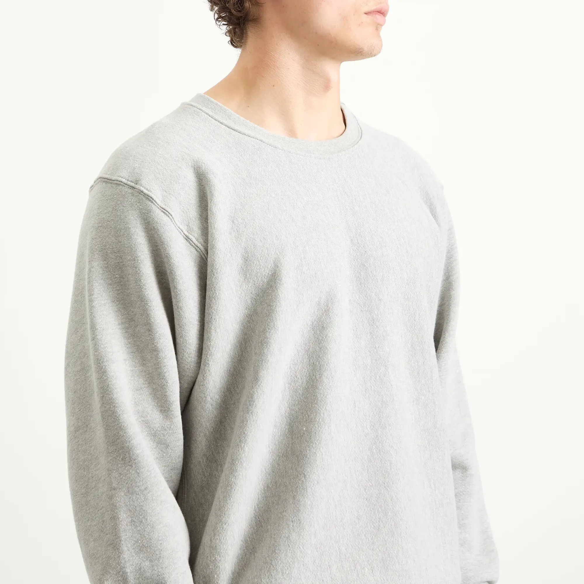 Les Tien Men's Heavyweight Crop Crew Heather Grey