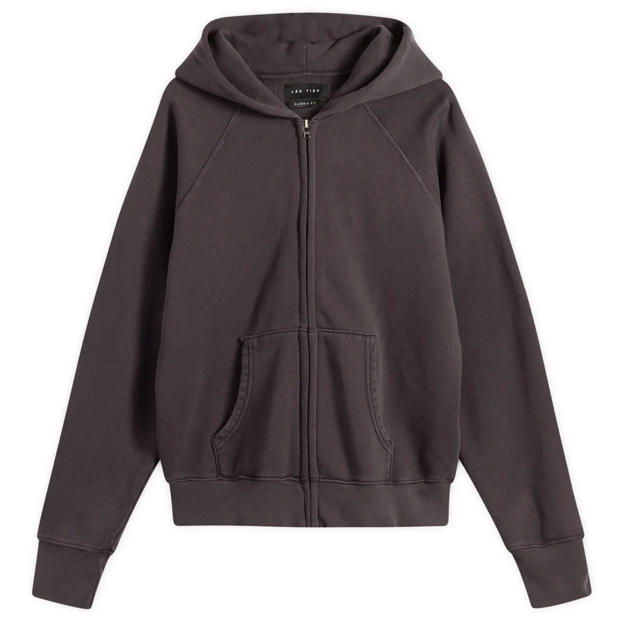 Les Tien Men's Heavyweight Raglan Zip Hoodie Vintage Black