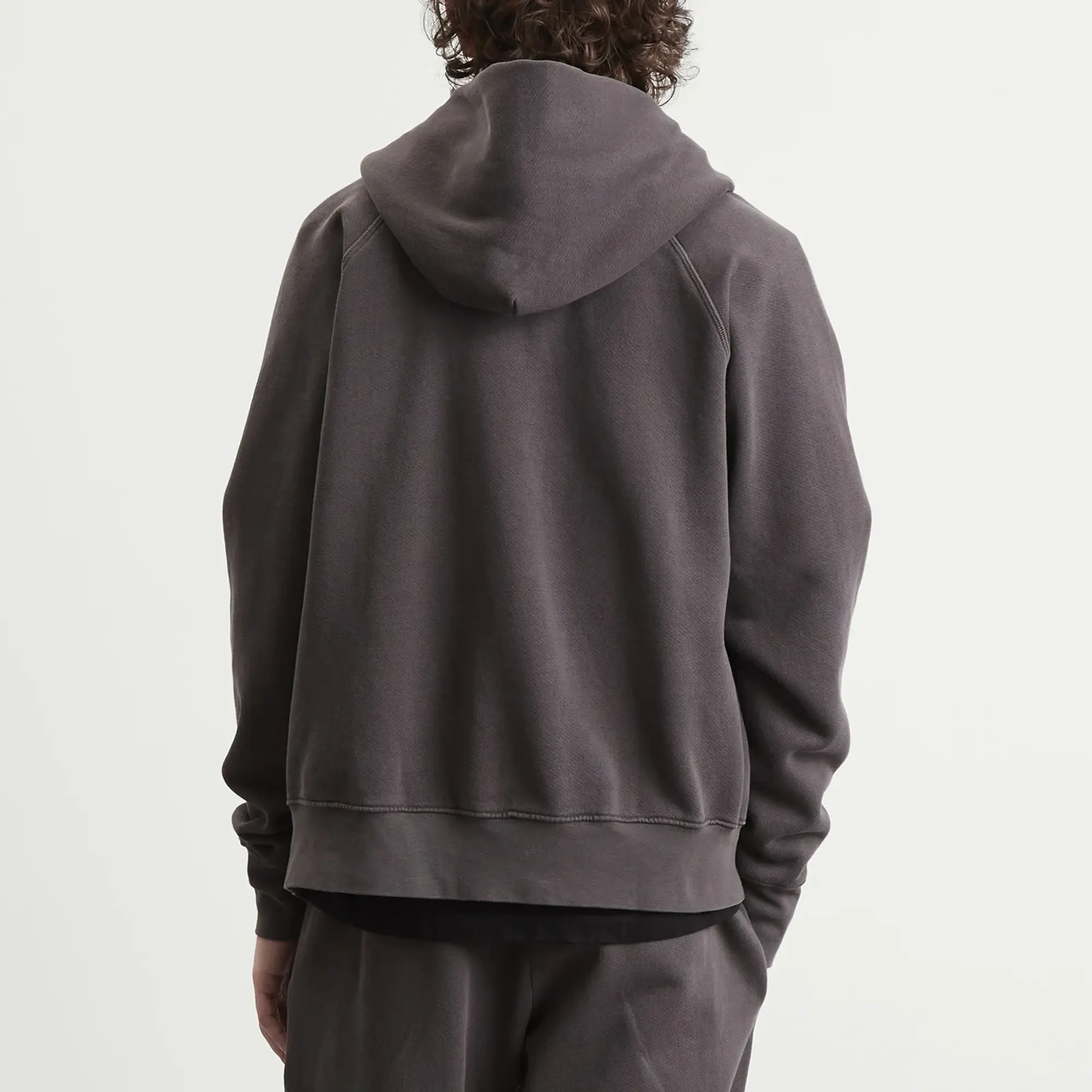 Les Tien Men's Heavyweight Raglan Zip Hoodie Vintage Black