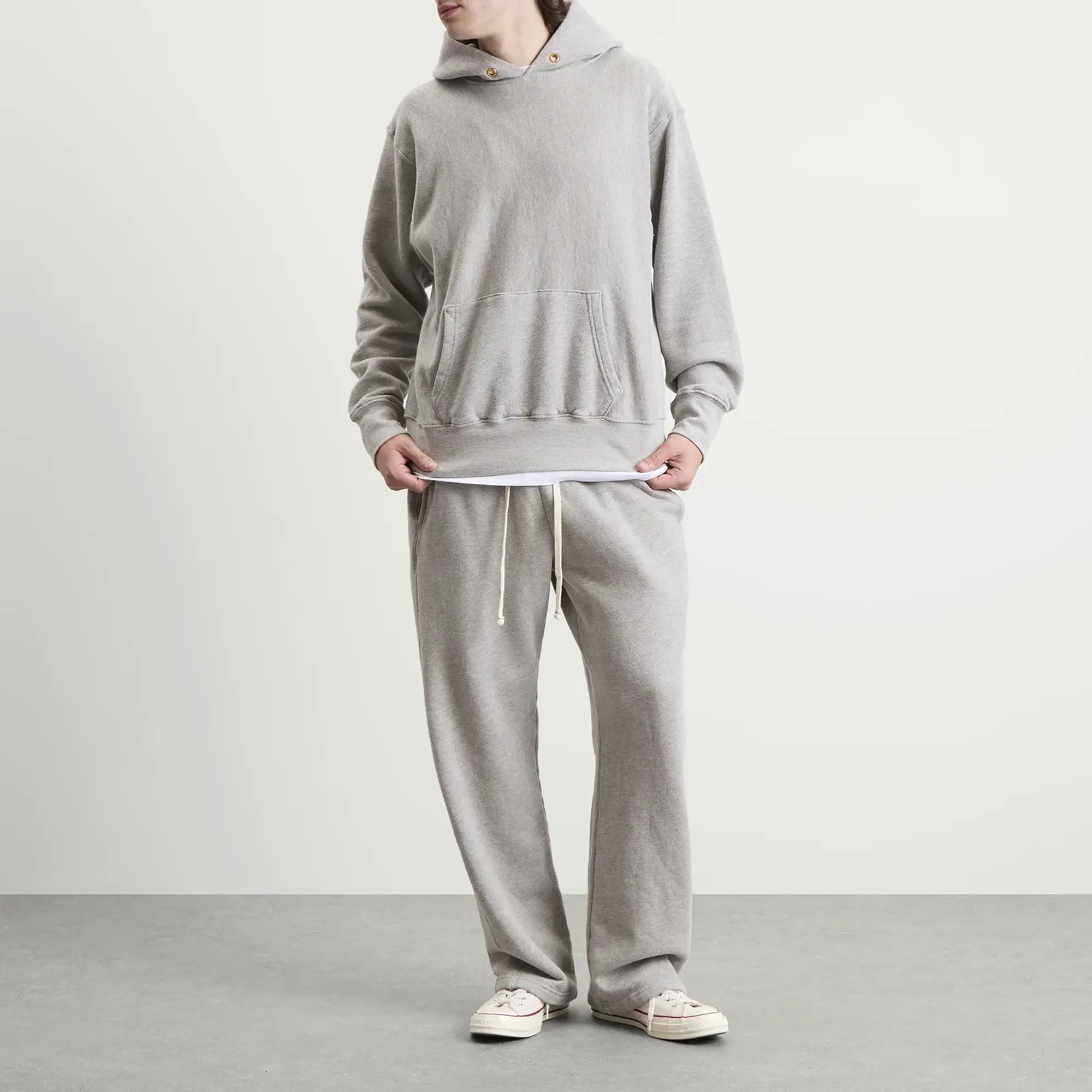 Les Tien Men's Heavyweight Hoodie Heather Grey
