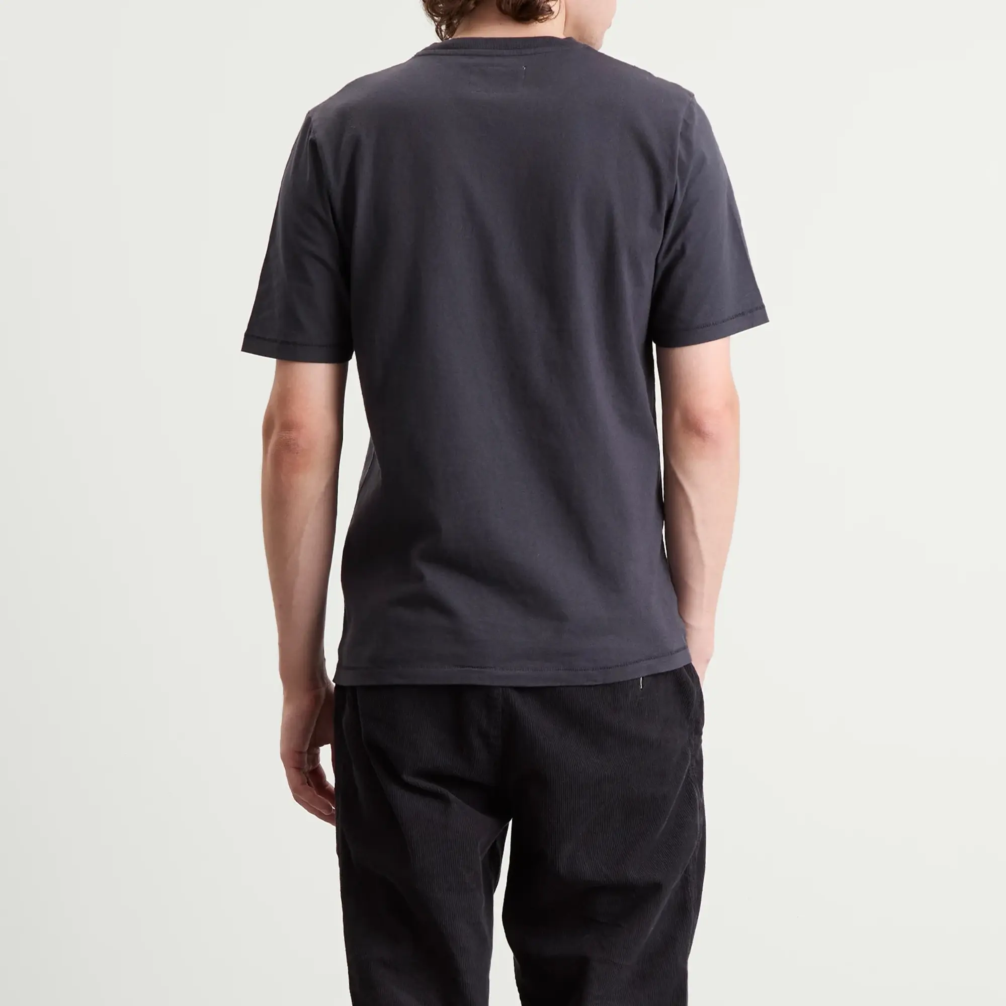 Folk Men's Contrast Sleeve T-Shirt Soft Black