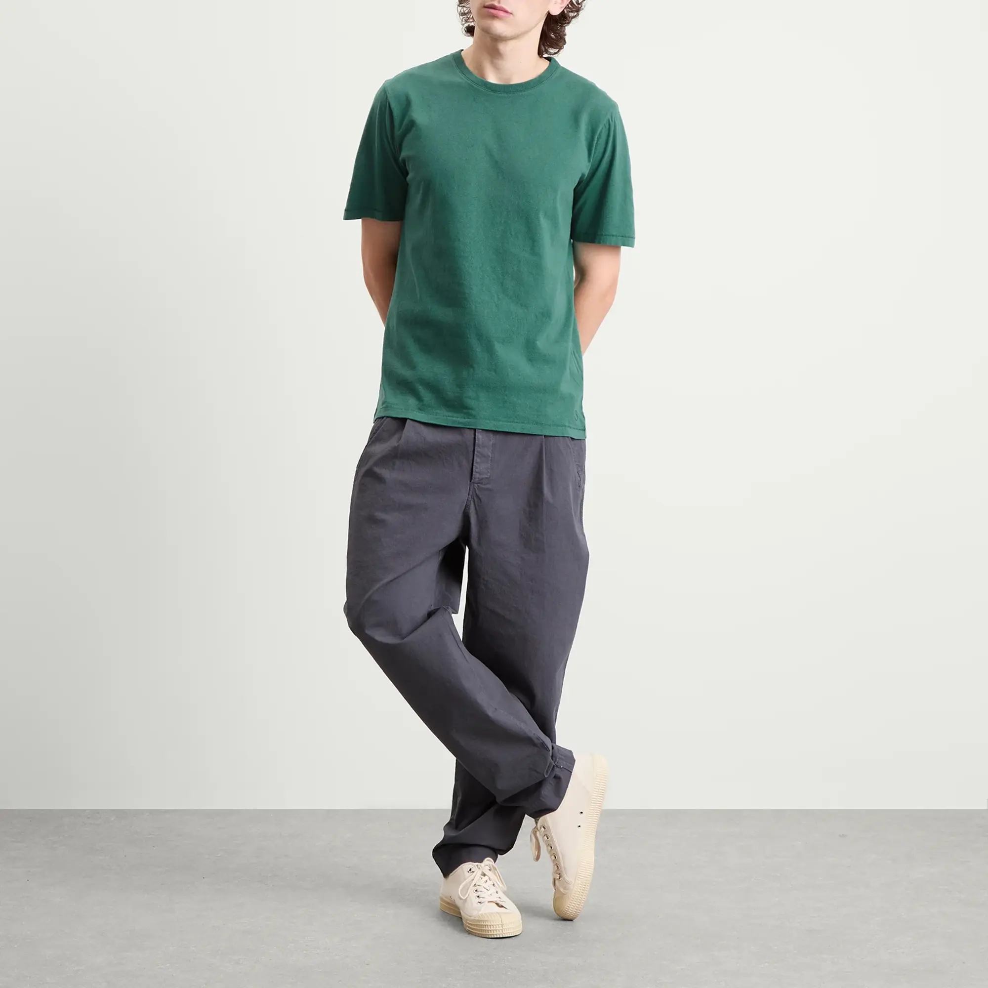Folk Men's Contrast Sleeve T-Shirt Pthalo Green