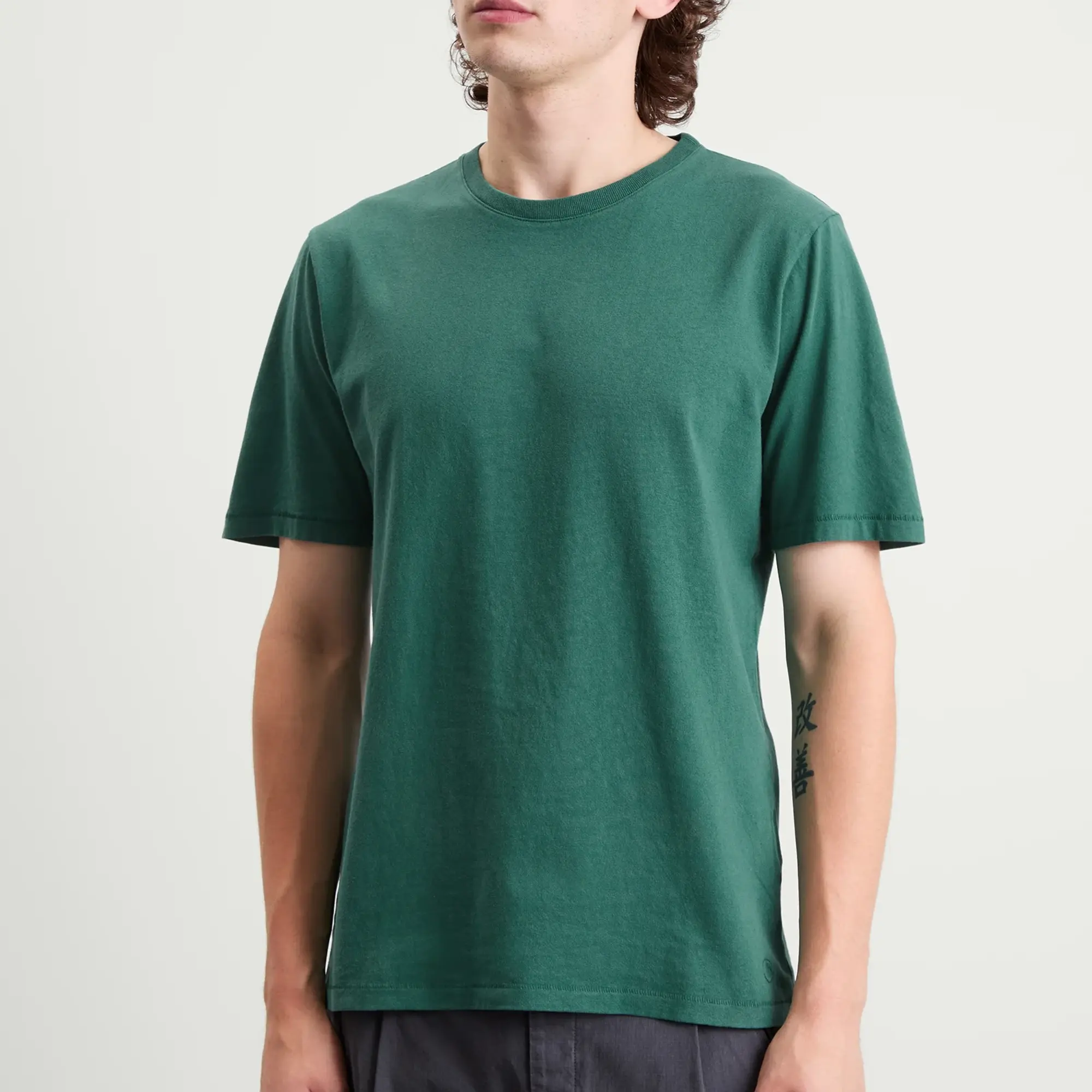 Folk Men's Contrast Sleeve T-Shirt Pthalo Green