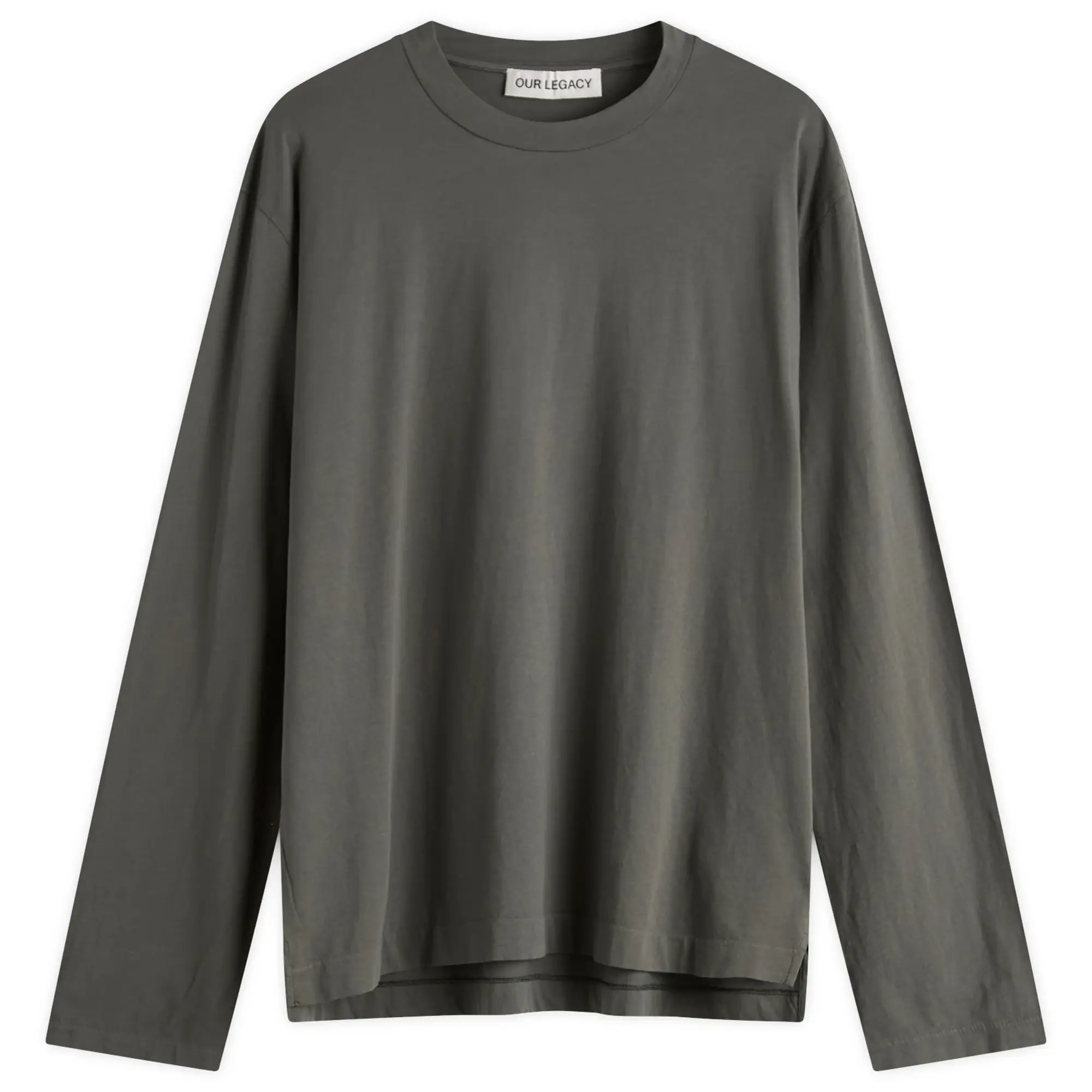 Our Legacy Men's Box Long Sleeve T-Shirt Grey Sage Clean Jersey