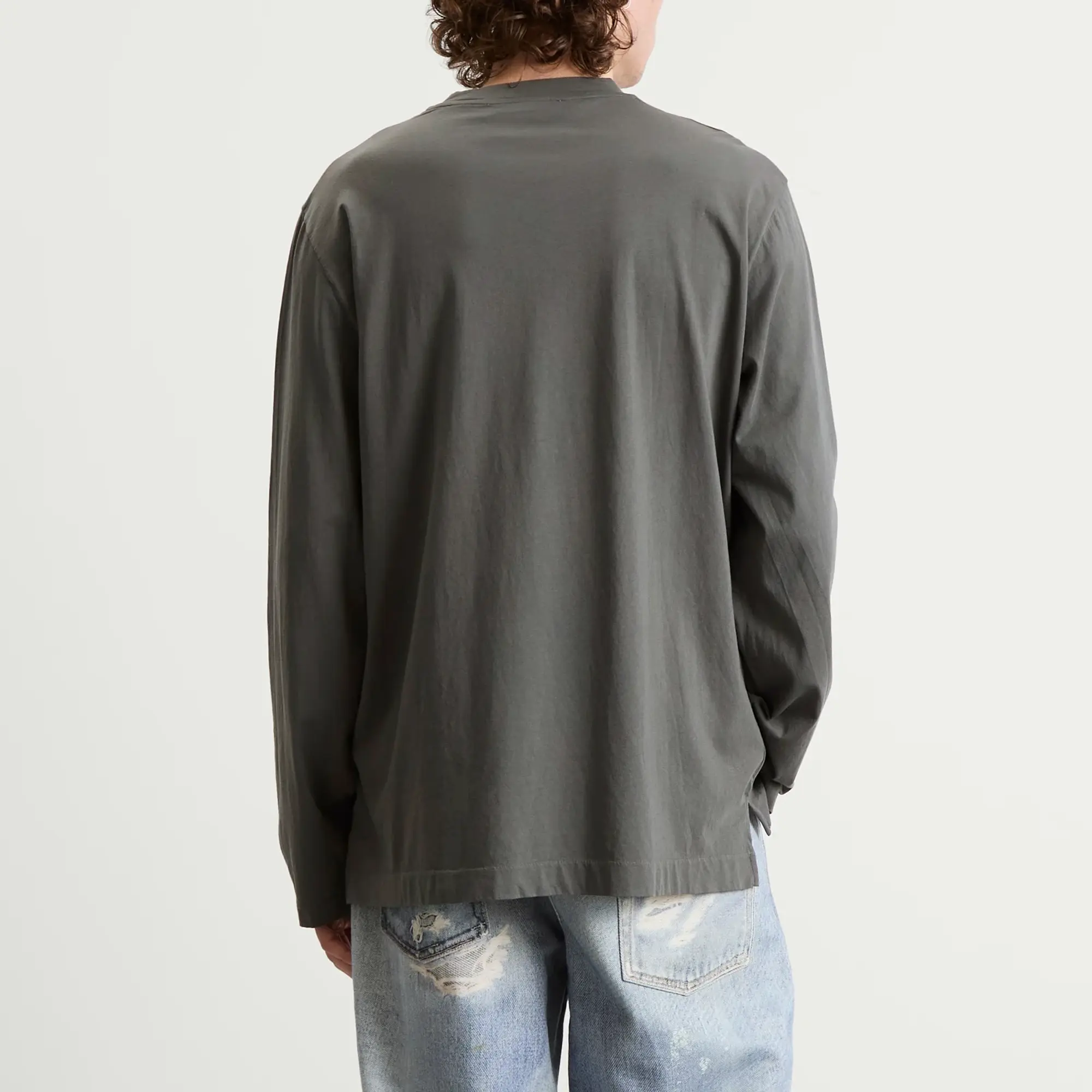 Our Legacy Men's Box Long Sleeve T-Shirt Grey Sage Clean Jersey