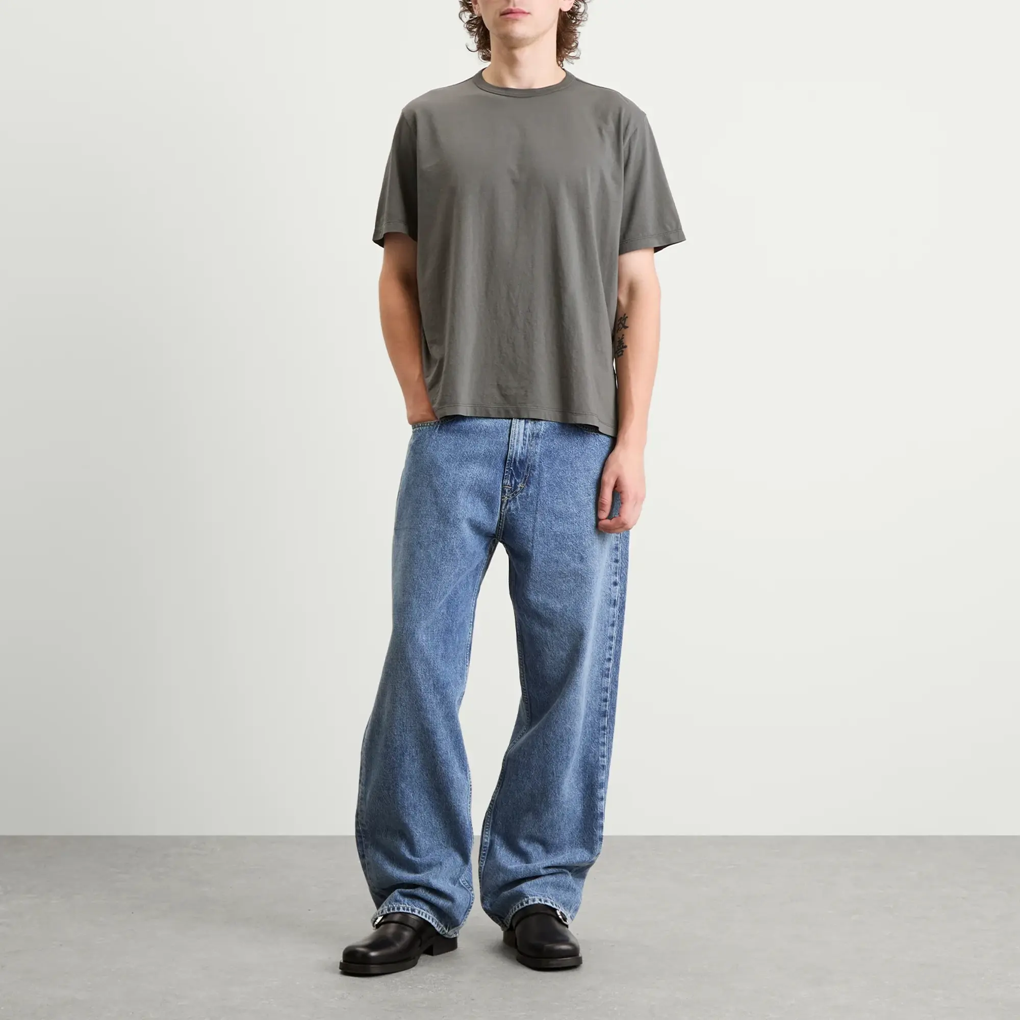 Our Legacy Men's New Box T-Shirt Grey Sage Clean Jersey