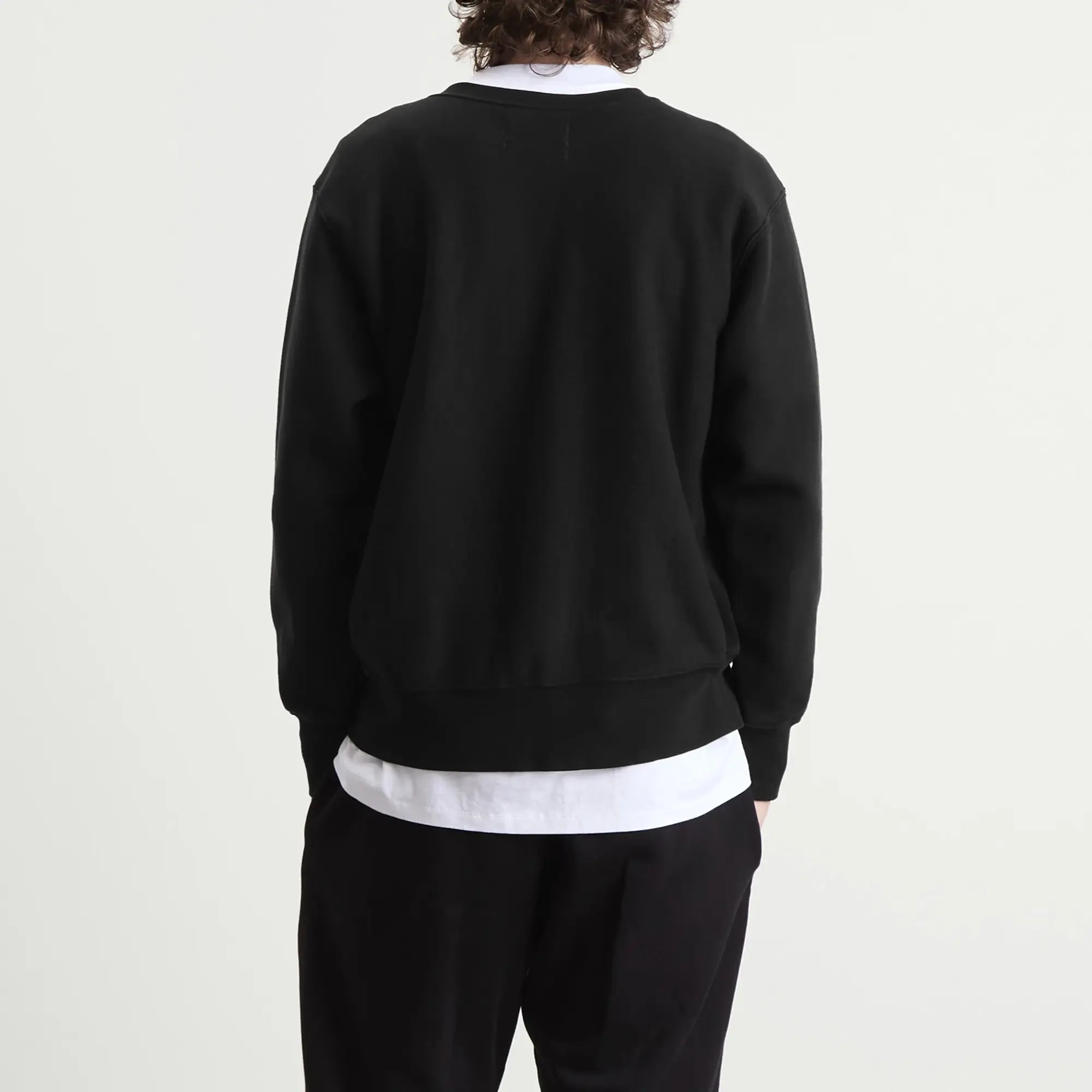 Les Tien Men's Heavyweight Crop Crew Jet Black